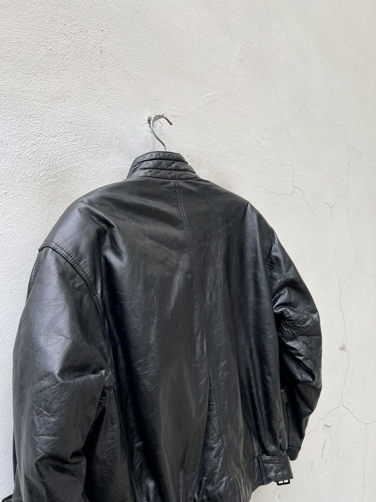 Japanese Brand Vintage 90s Skyline Club Cow Leather Oversize Bondage Jacket Size US L / EU 52-54 / 3 - 15 Thumbnail