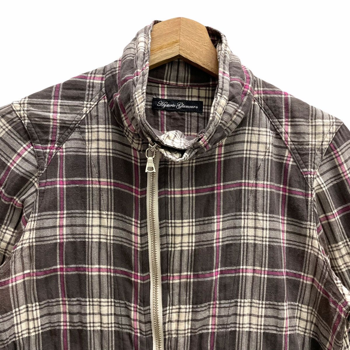 💥 HYSTERIC GLAMOUR ZIPPER CHECKED JACKET