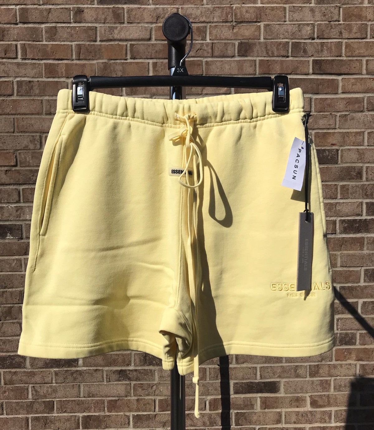 FOG cheapest - Fear Of God Essentials Lemonade Yellow Nylon Shorts - Size XL