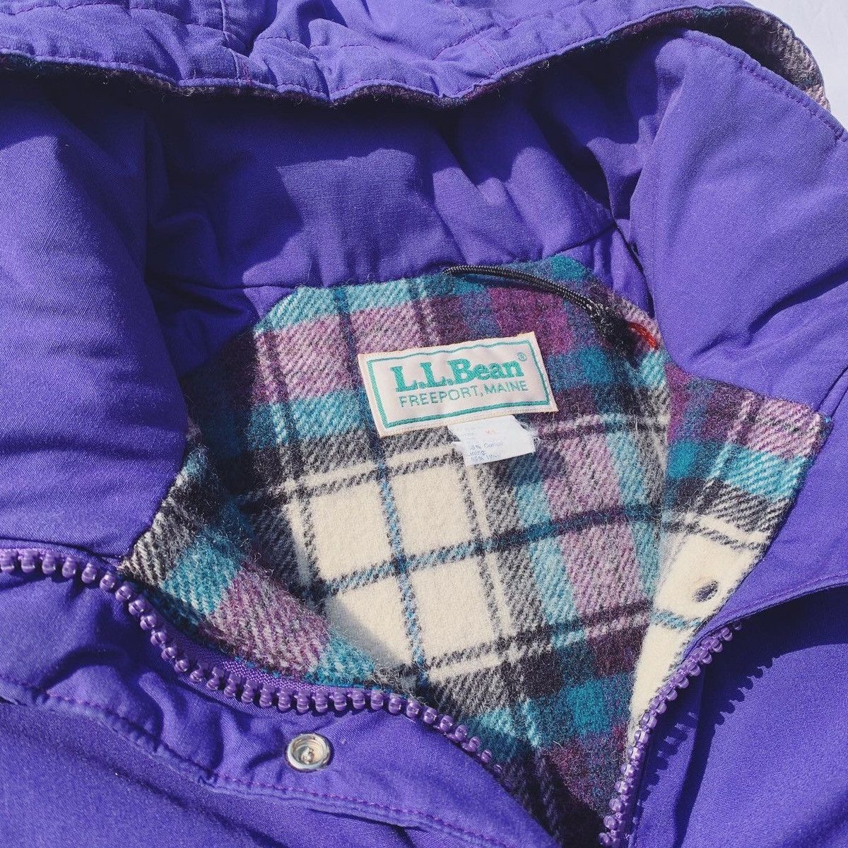 L.L. Bean RARE 90s Vintage Purple LL Bean Long Parka Jacket Size L / US 10 / IT 46 - 3 Thumbnail