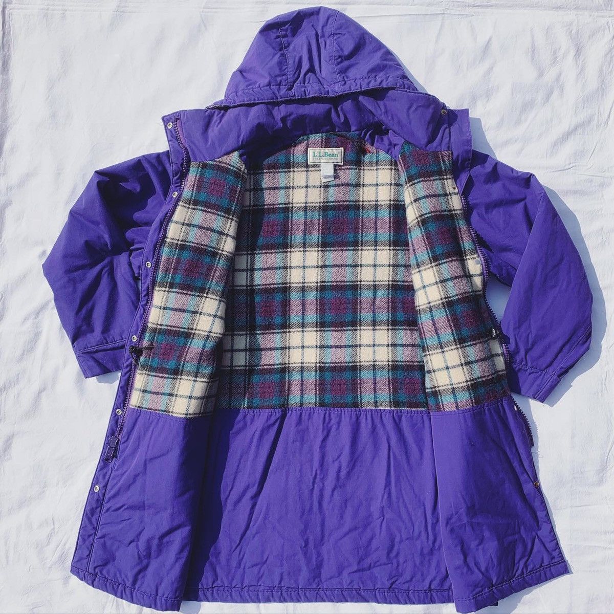L.L. Bean RARE 90s Vintage Purple LL Bean Long Parka Jacket Size L / US 10 / IT 46 - 2 Thumbnail