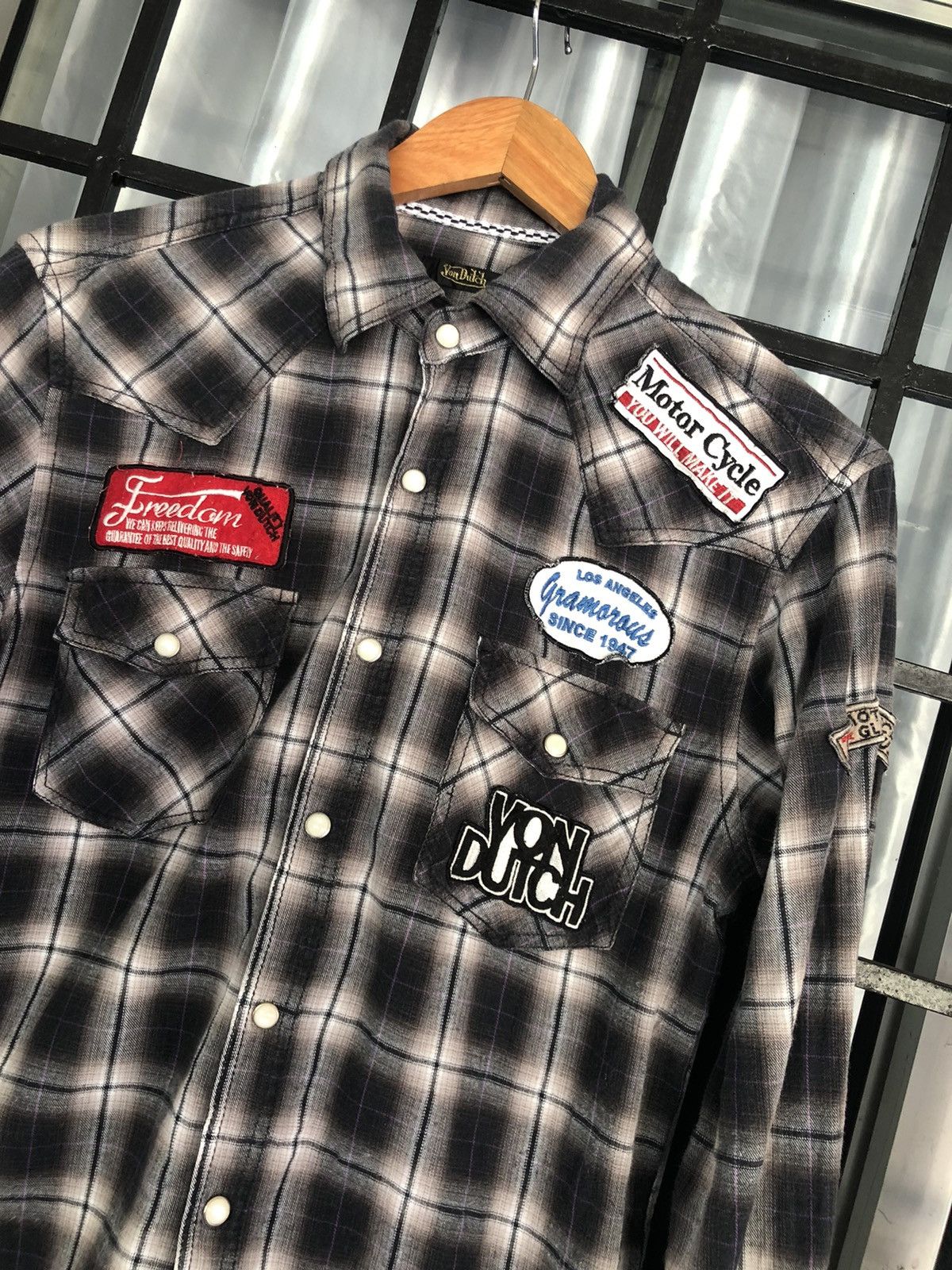 Flannel Von Dutch Flannel Shirt With Patches Size US S / EU 44-46 / 1 - 2 Thumbnail