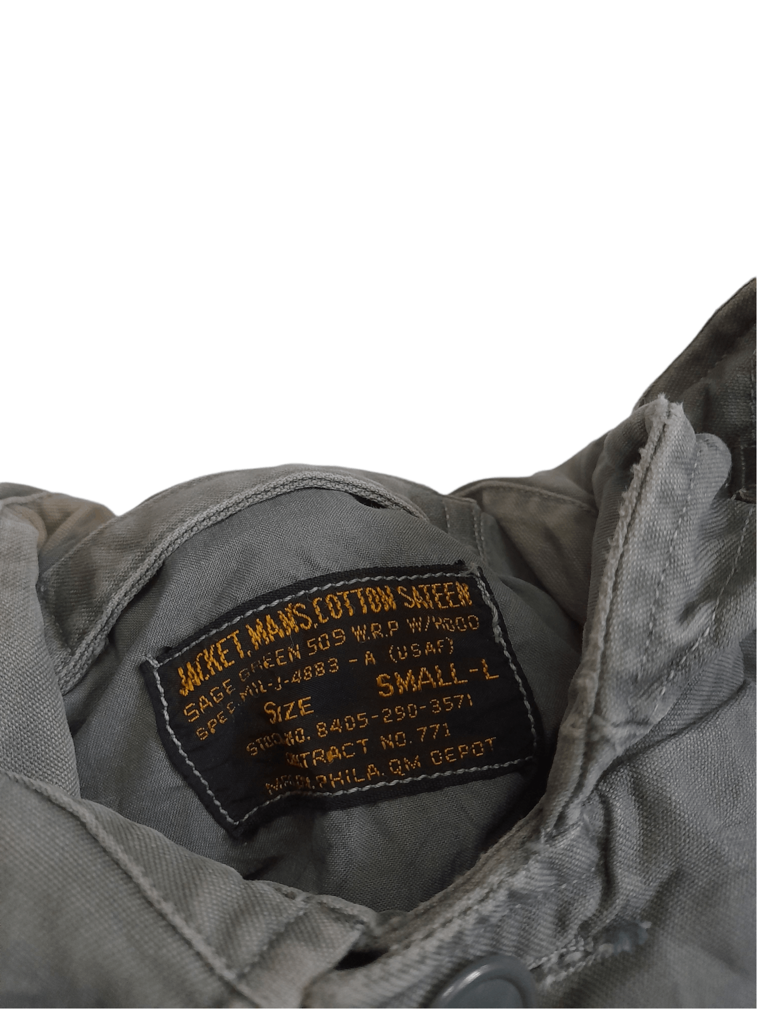 Vintage 70s Conmar Sage Green Sateen Military Jacket (E366) Size US S / EU 44-46 / 1 - 5 Thumbnail
