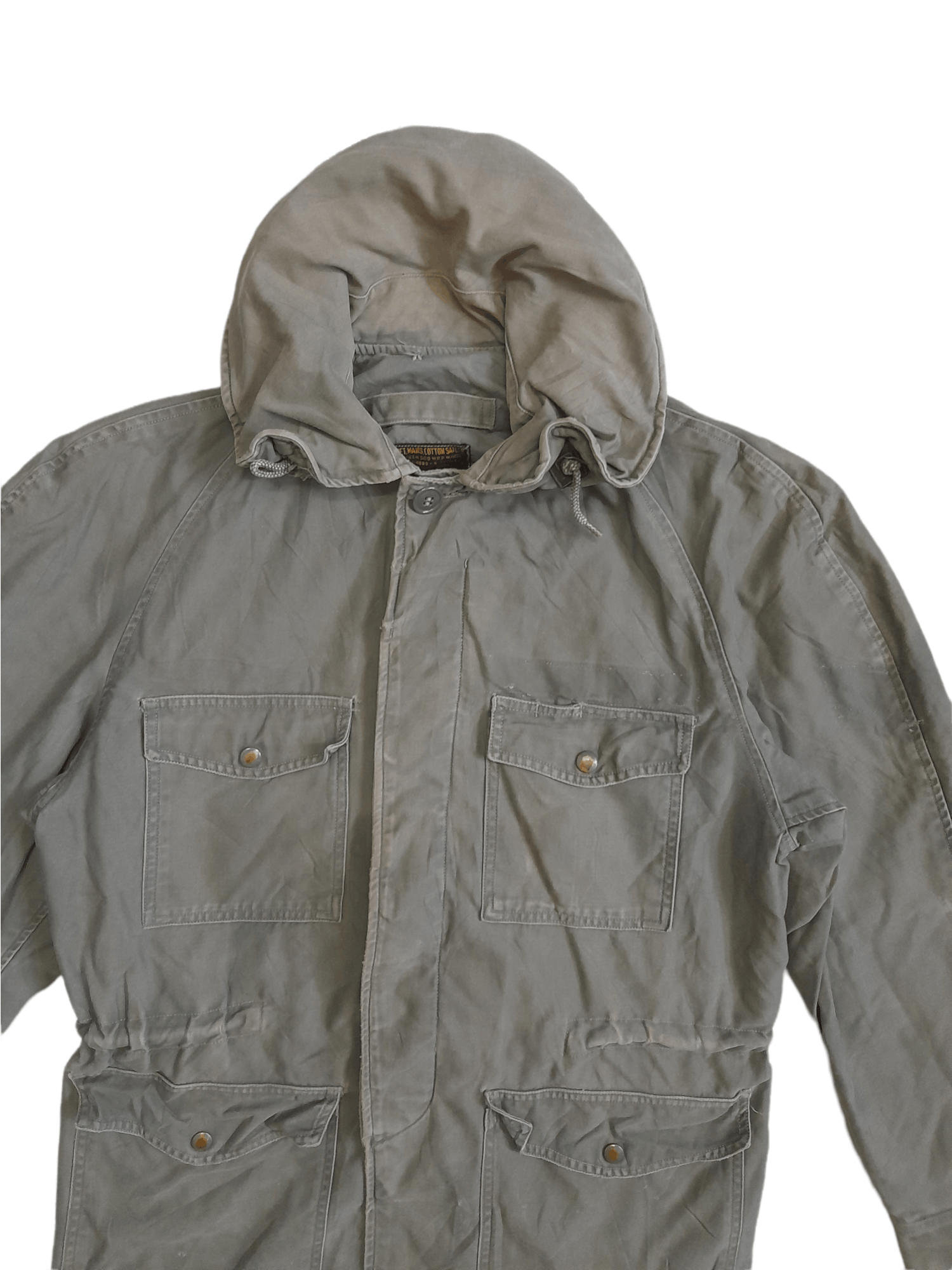 Vintage 70s Conmar Sage Green Sateen Military Jacket (E366) Size US S / EU 44-46 / 1 - 3 Thumbnail