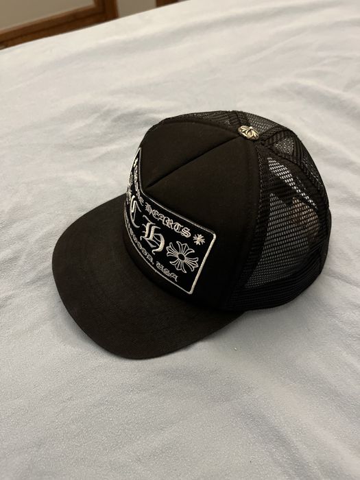 Chrome Hearts CH Hollywood Trucker Hat Black/Black for Women