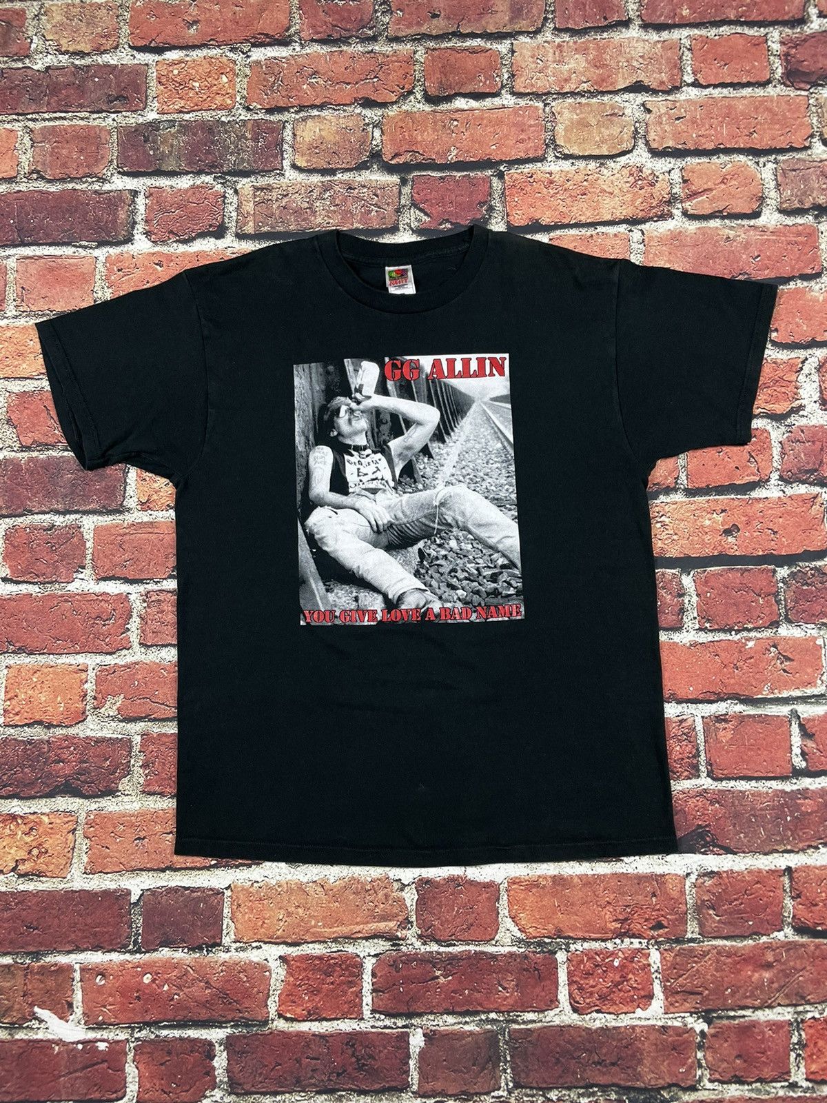 Vintage GG Allin Band T Shirt You Give Love a Bad Name 90s, image size:1200x1600