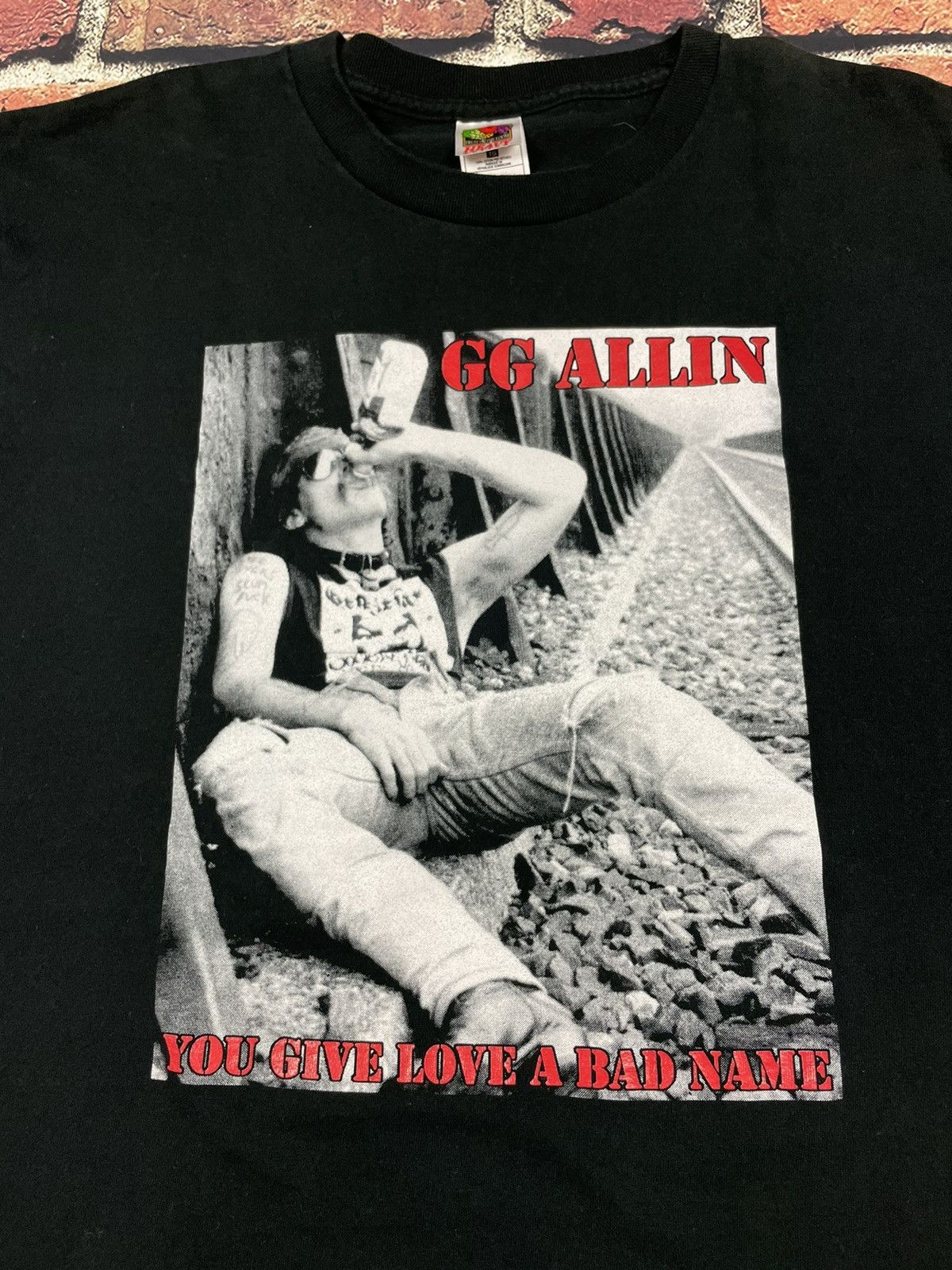 Vintage GG Allin Band T Shirt You Give Love a Bad Name 90s, image size:1200x1600
