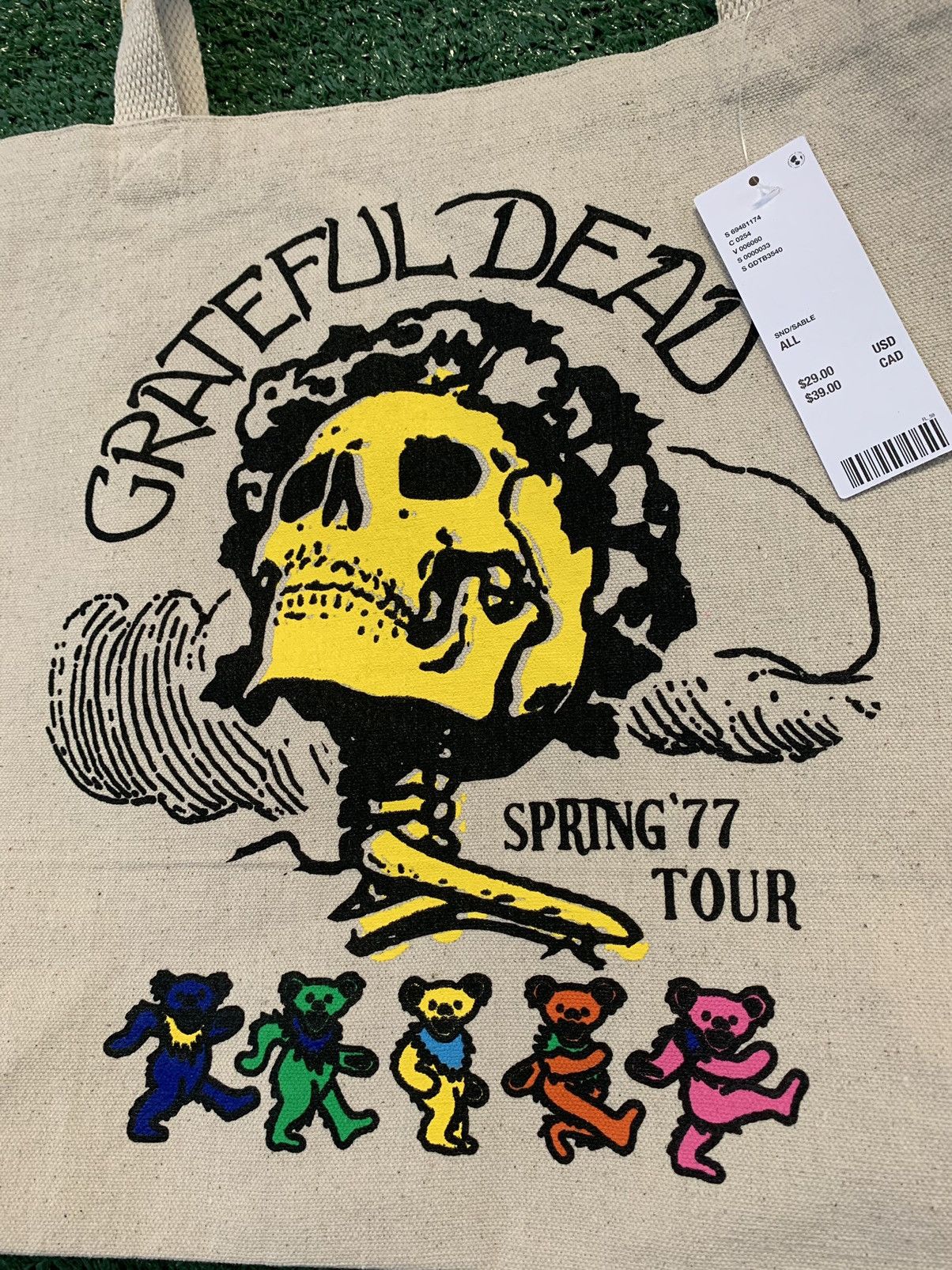 Grateful Dead The Grateful Dead Hemp Tote Bag Size ONE SIZE - 2 Thumbnail