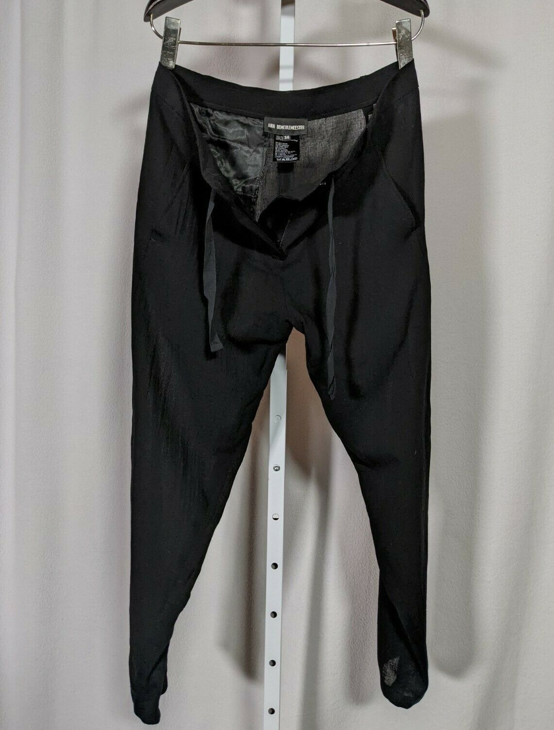 image of Ann Demeulemeester Drawstring Pants in Black, Women's (Size 26)