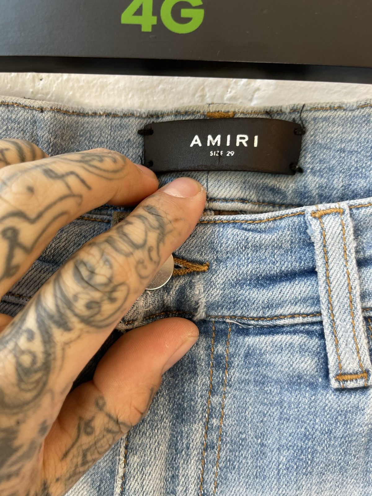 Amiri Light Blue Distressed Skinny jeans sz 29