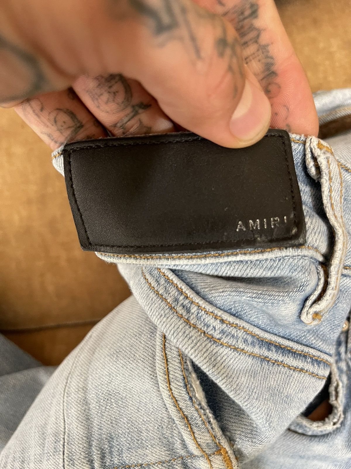 Amiri Light Blue Distressed Skinny jeans sz 29