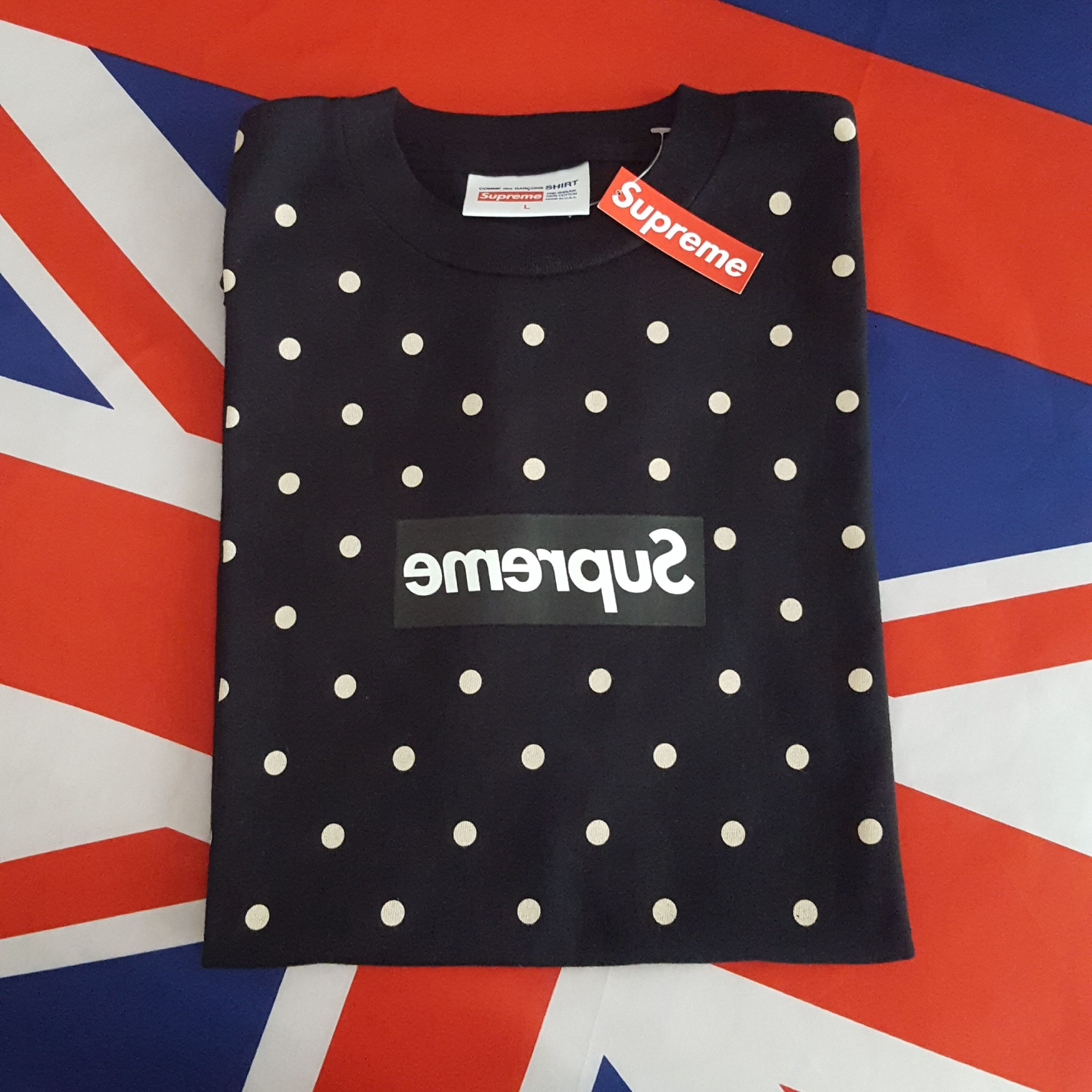 Comme des Garcons SS12 CDG Polka Dot Box Logo Tee Size US L / EU 52-54 / 3 - 8 Thumbnail