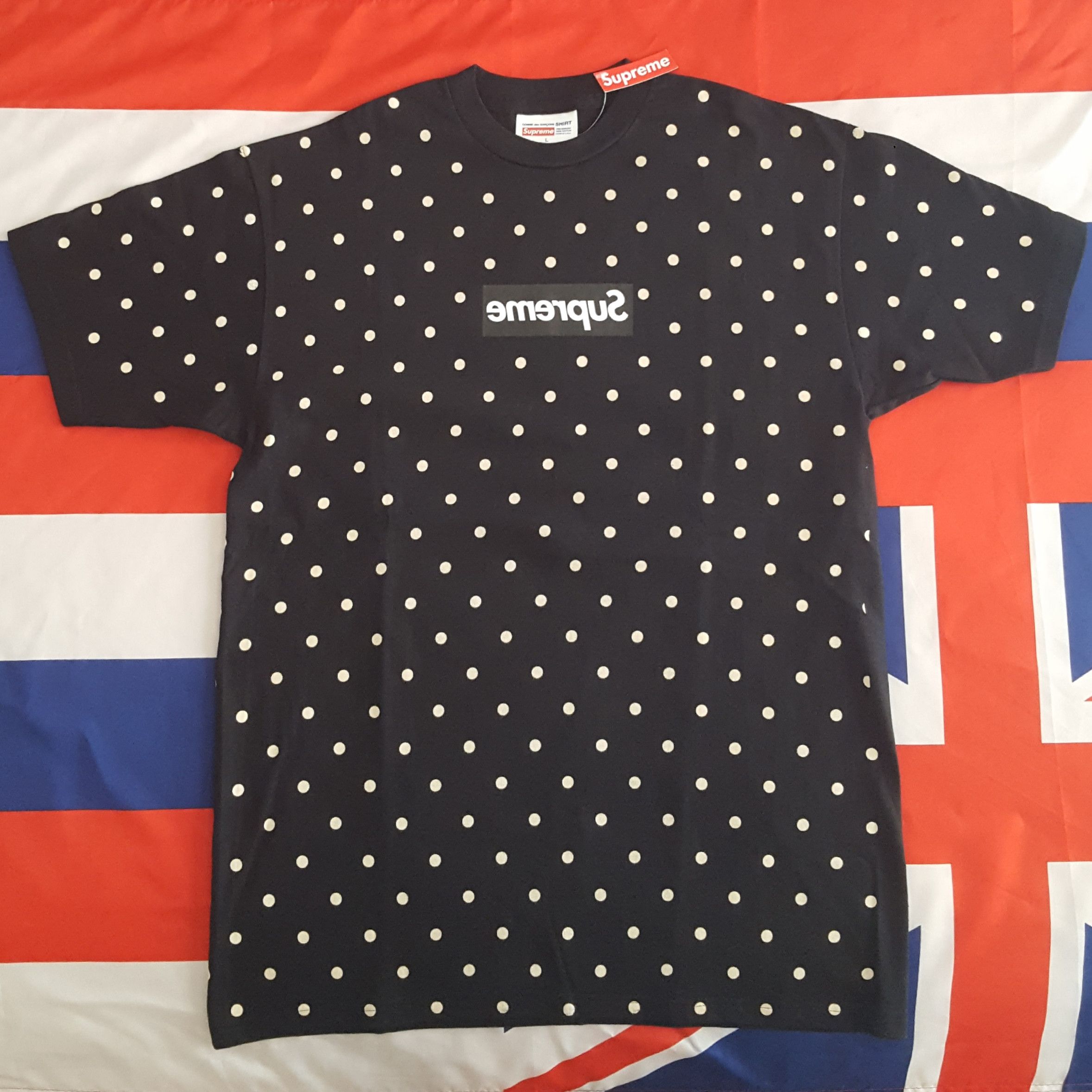 Comme des Garcons SS12 CDG Polka Dot Box Logo Tee Size US L / EU 52-54 / 3 - 3 Thumbnail