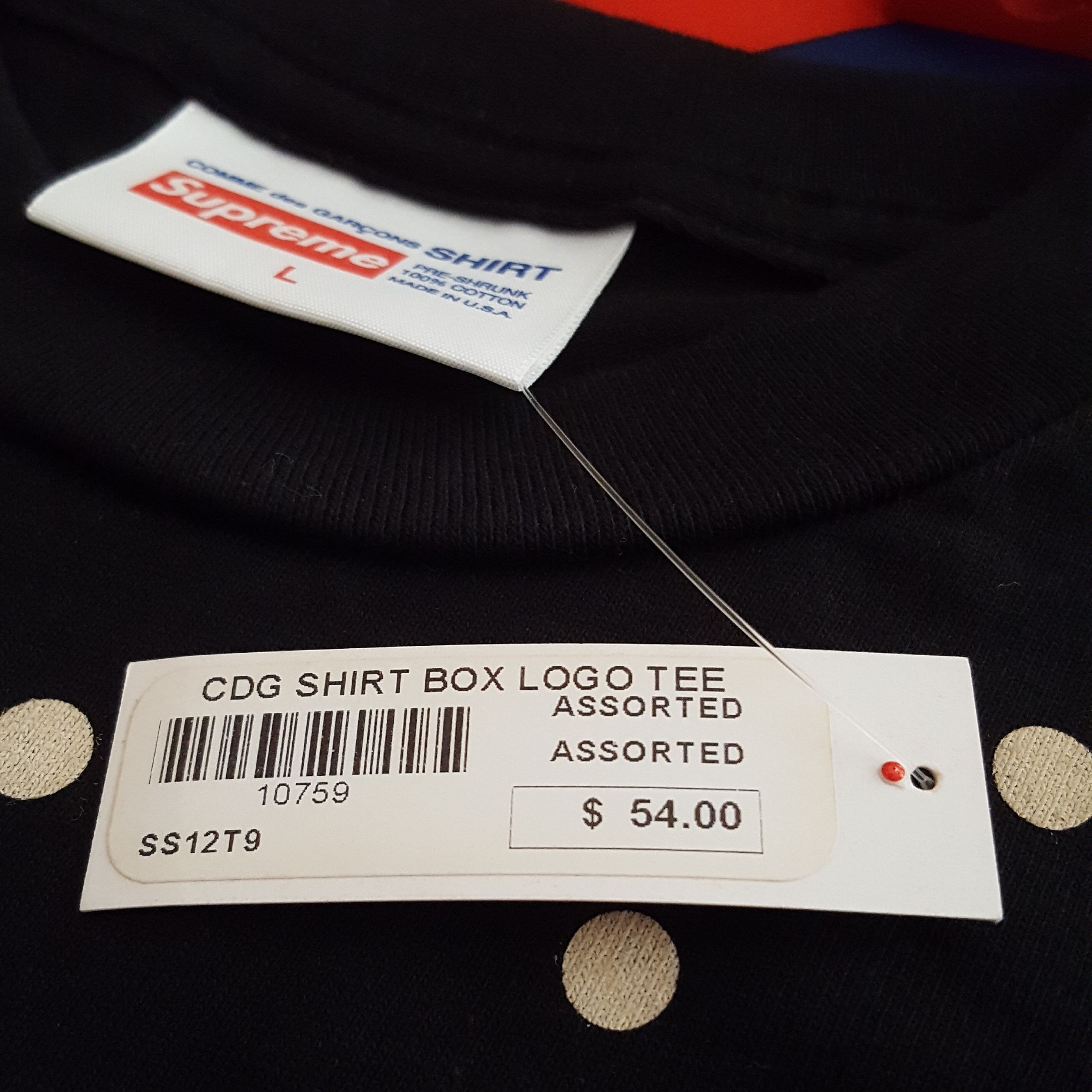 Comme des Garcons SS12 CDG Polka Dot Box Logo Tee Size US L / EU 52-54 / 3 - 7 Thumbnail
