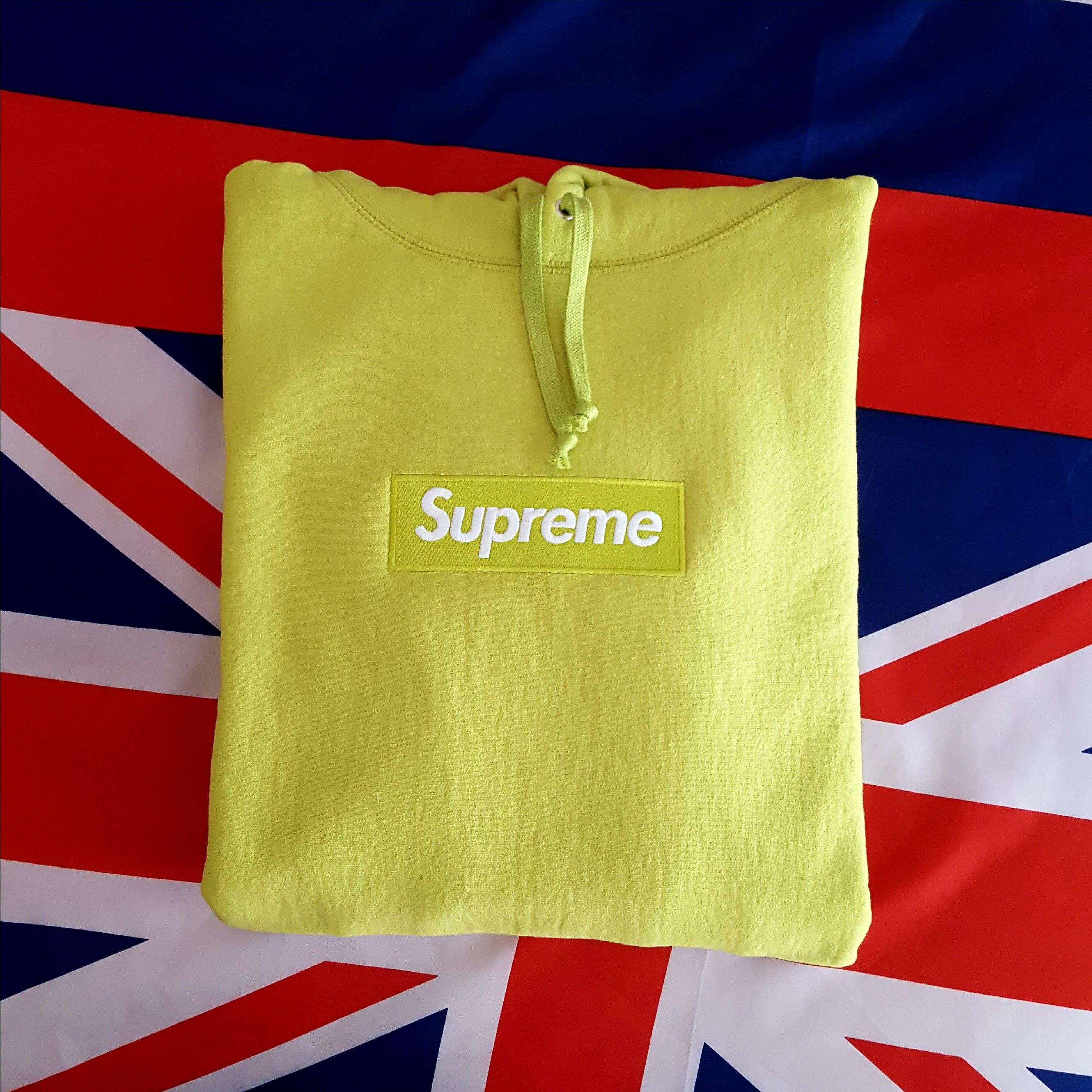 Supreme FW12 Acid Green Box Logo Hoodie Size US M / EU 48-50 / 2 - 9 Thumbnail