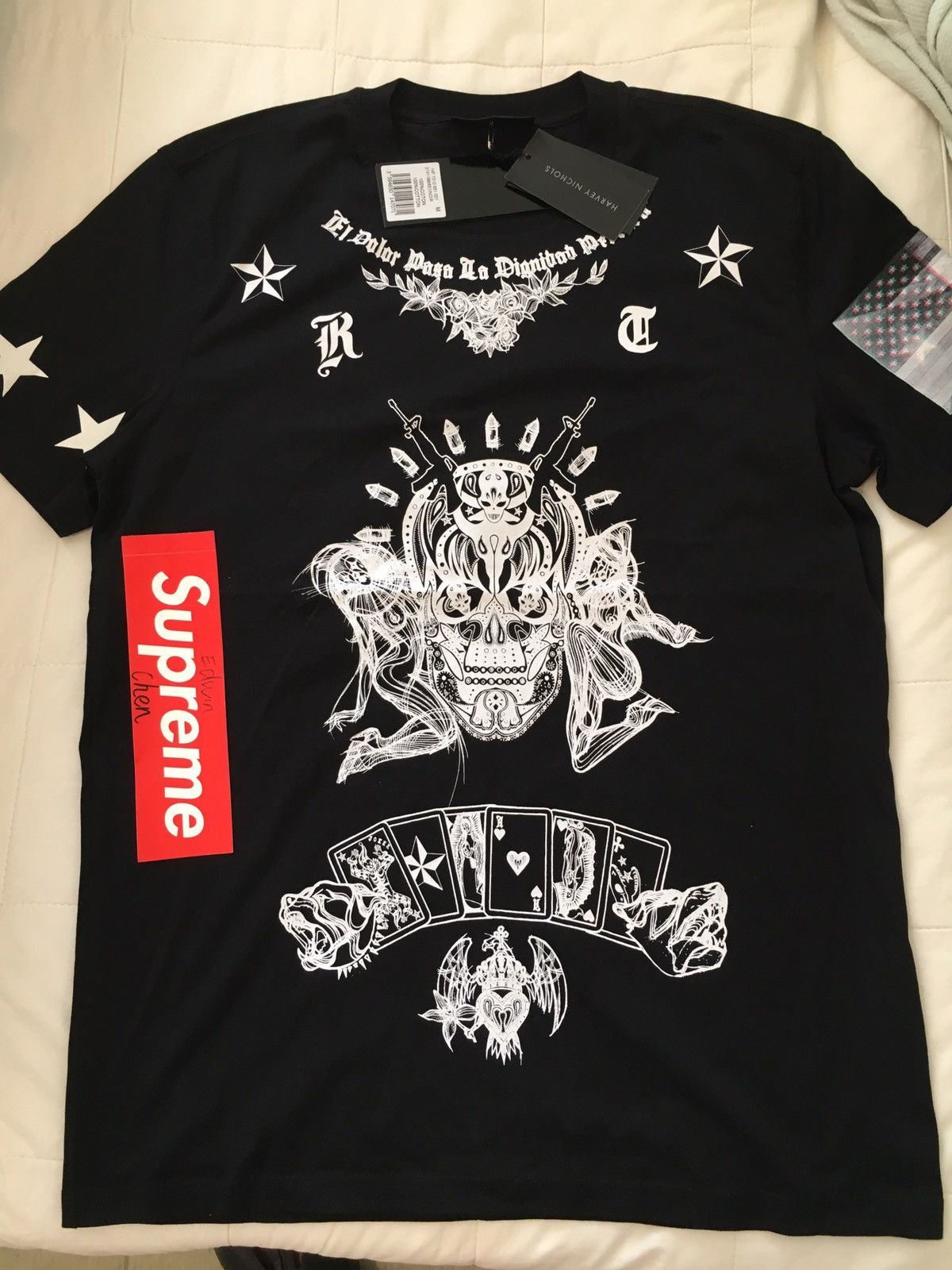 Givenchy Givenchy Tshirt Flag Poker skeleton Riccardo Tisci Size US M / EU 48-50 / 2 - 1 Thumbnail