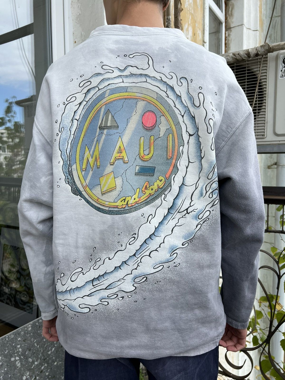 Maui and Sons × Vintage 90s Vintage Maui and Sons Surf King Shark Man Sweatshirt Size US M / EU 48-50 / 2 - 4 Thumbnail