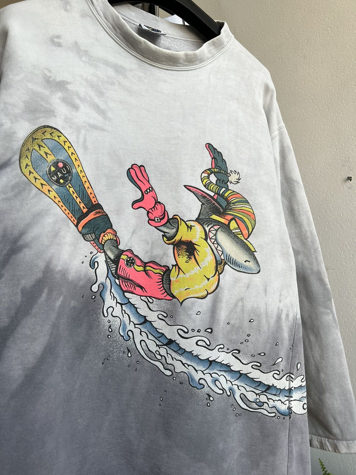 Maui and Sons × Vintage 90s Vintage Maui and Sons Surf King Shark Man Sweatshirt Size US M / EU 48-50 / 2 - 6 Thumbnail