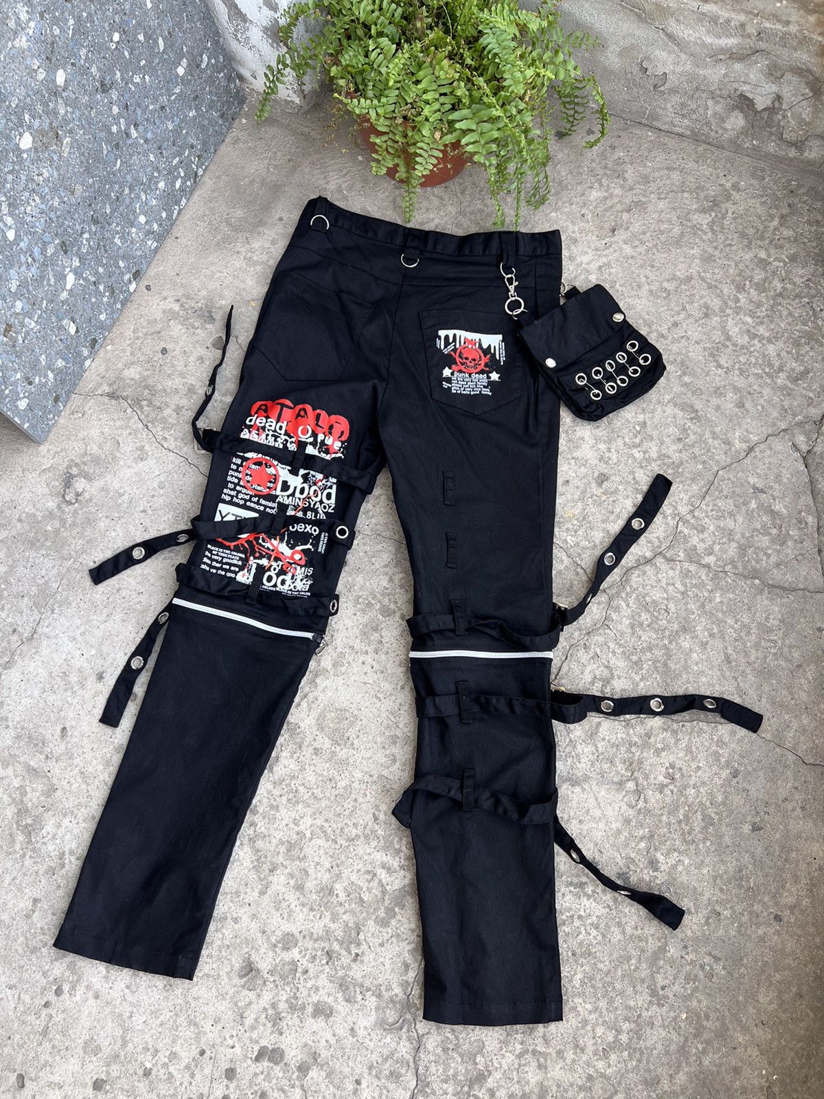 Japanese Brand Punk Anarchy Seditionaries Style Pants bondage Size US 29 - 2 Thumbnail