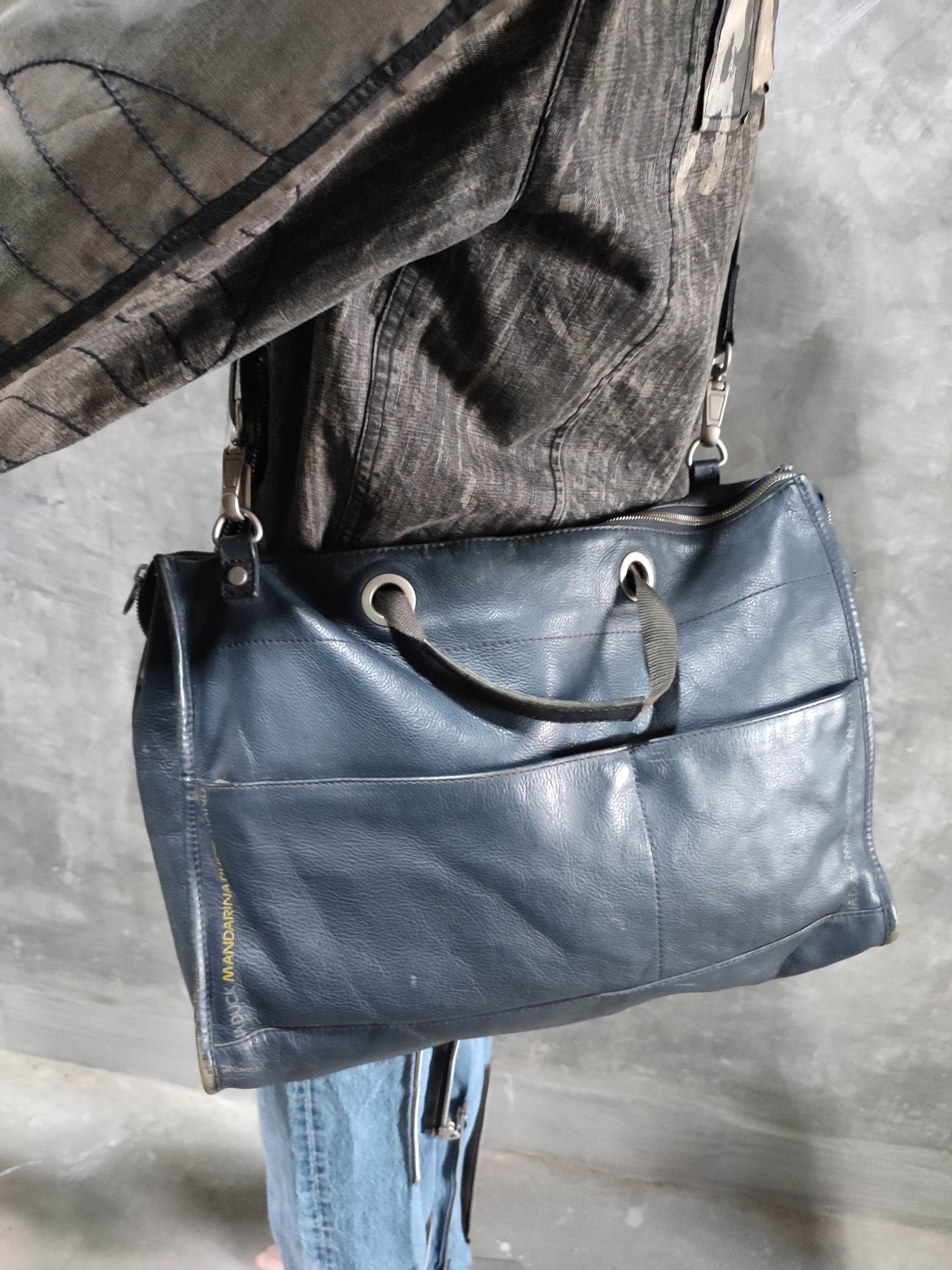 Leather × Mandarina Duck Mandarina Duck navy Leather Bag Size ONE SIZE - 3 Thumbnail
