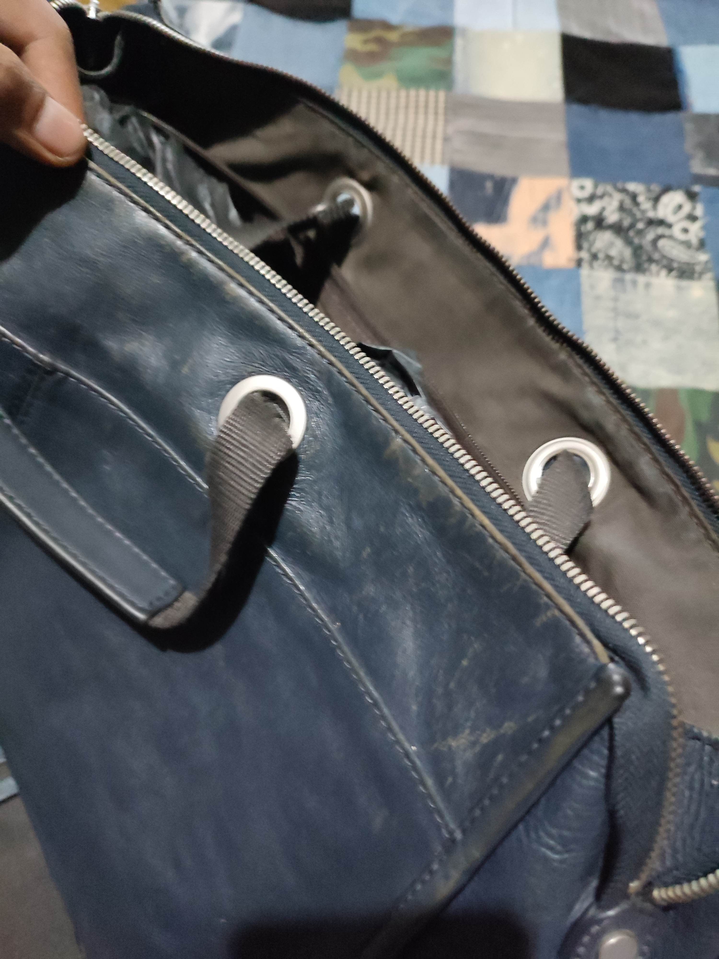 Leather × Mandarina Duck Mandarina Duck navy Leather Bag Size ONE SIZE - 12 Thumbnail