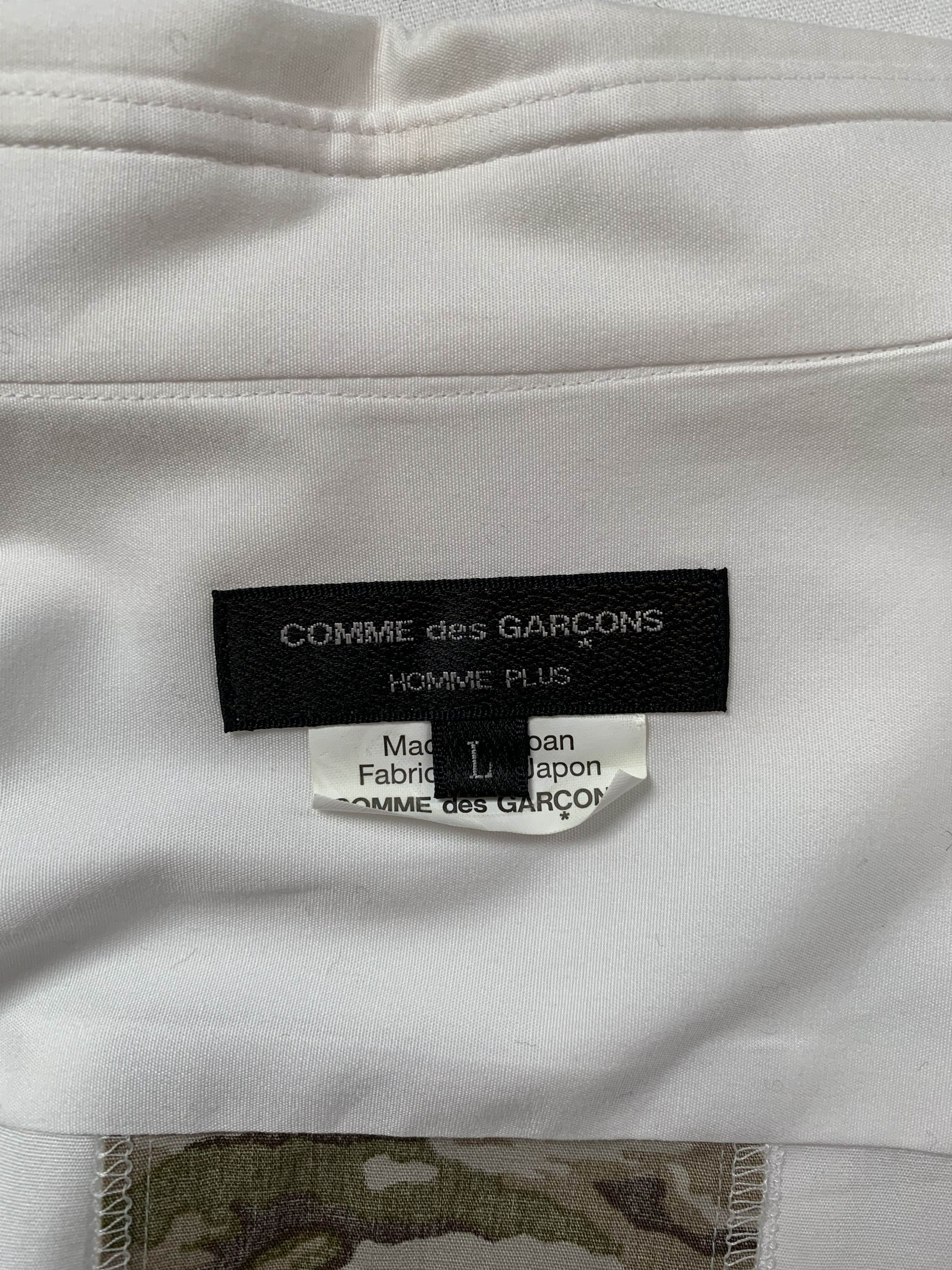 Comme des Garcons Camo White Cotton Shirt Size US L / EU 52-54 / 3 - 9 Thumbnail