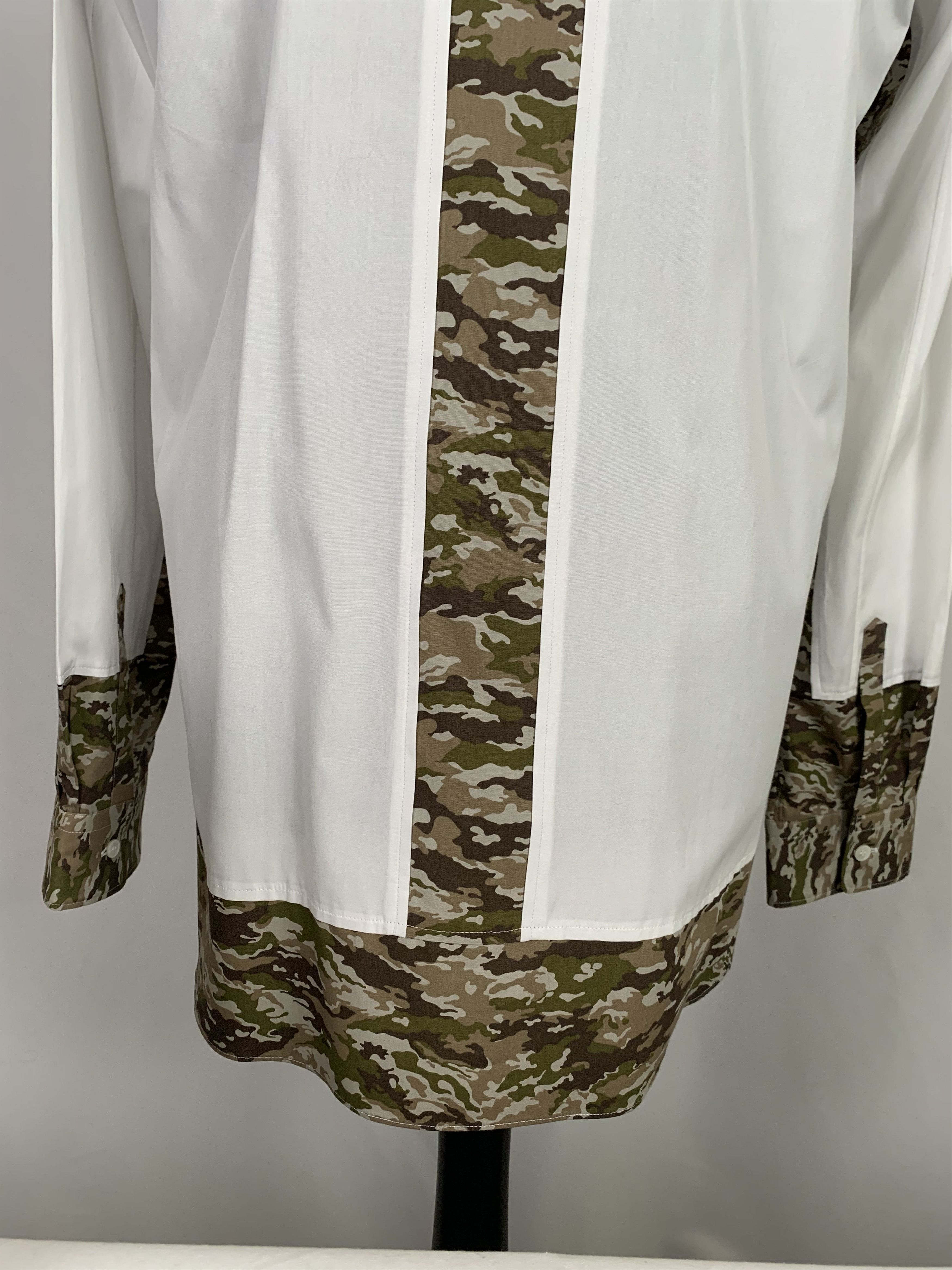 Comme des Garcons Camo White Cotton Shirt Size US L / EU 52-54 / 3 - 8 Thumbnail