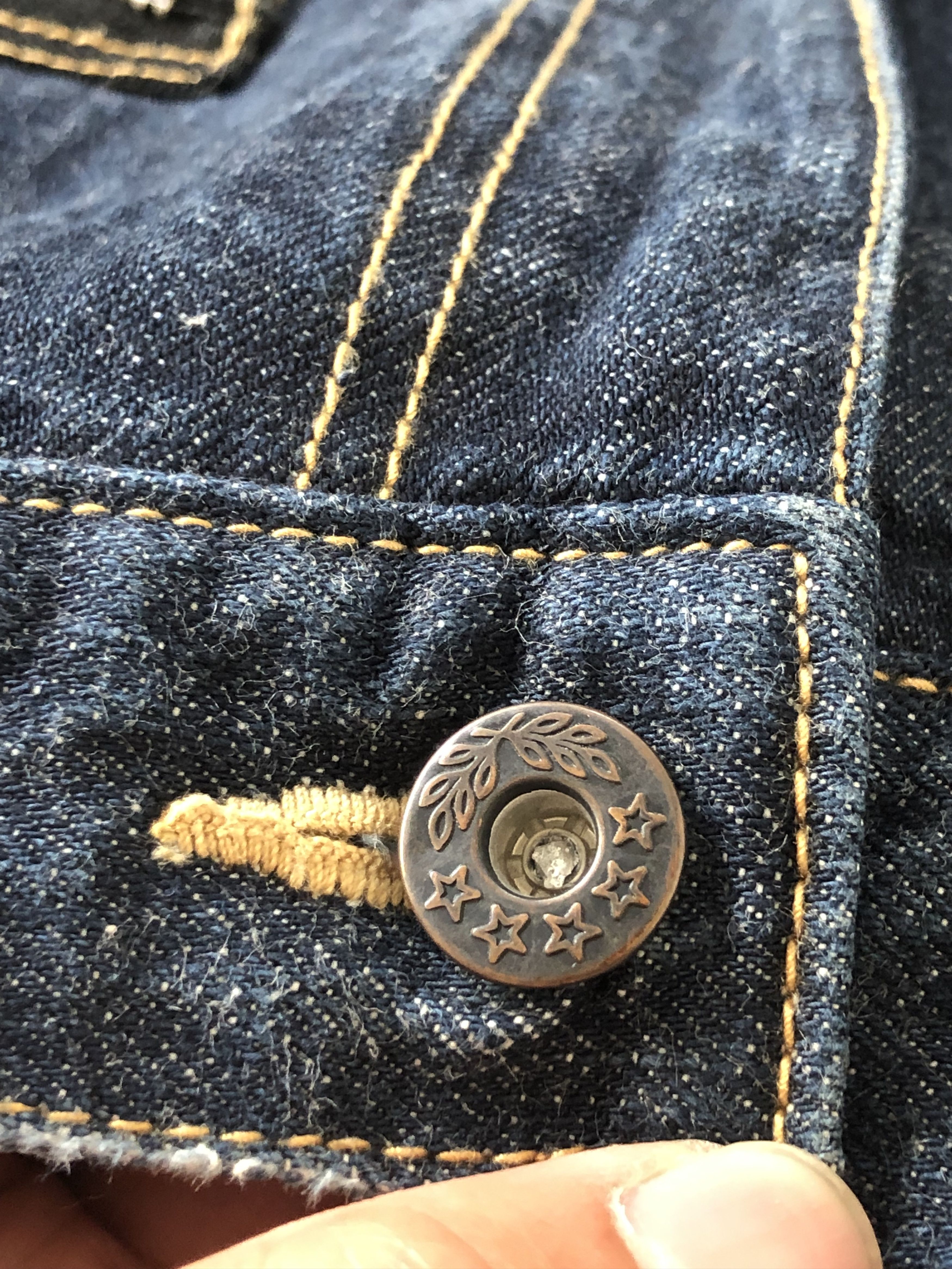 Japanese Brand CANDY STRIPPER SASHIKO BORO RIPPED INDIGO JEANS Size US 31 - 11 Thumbnail
