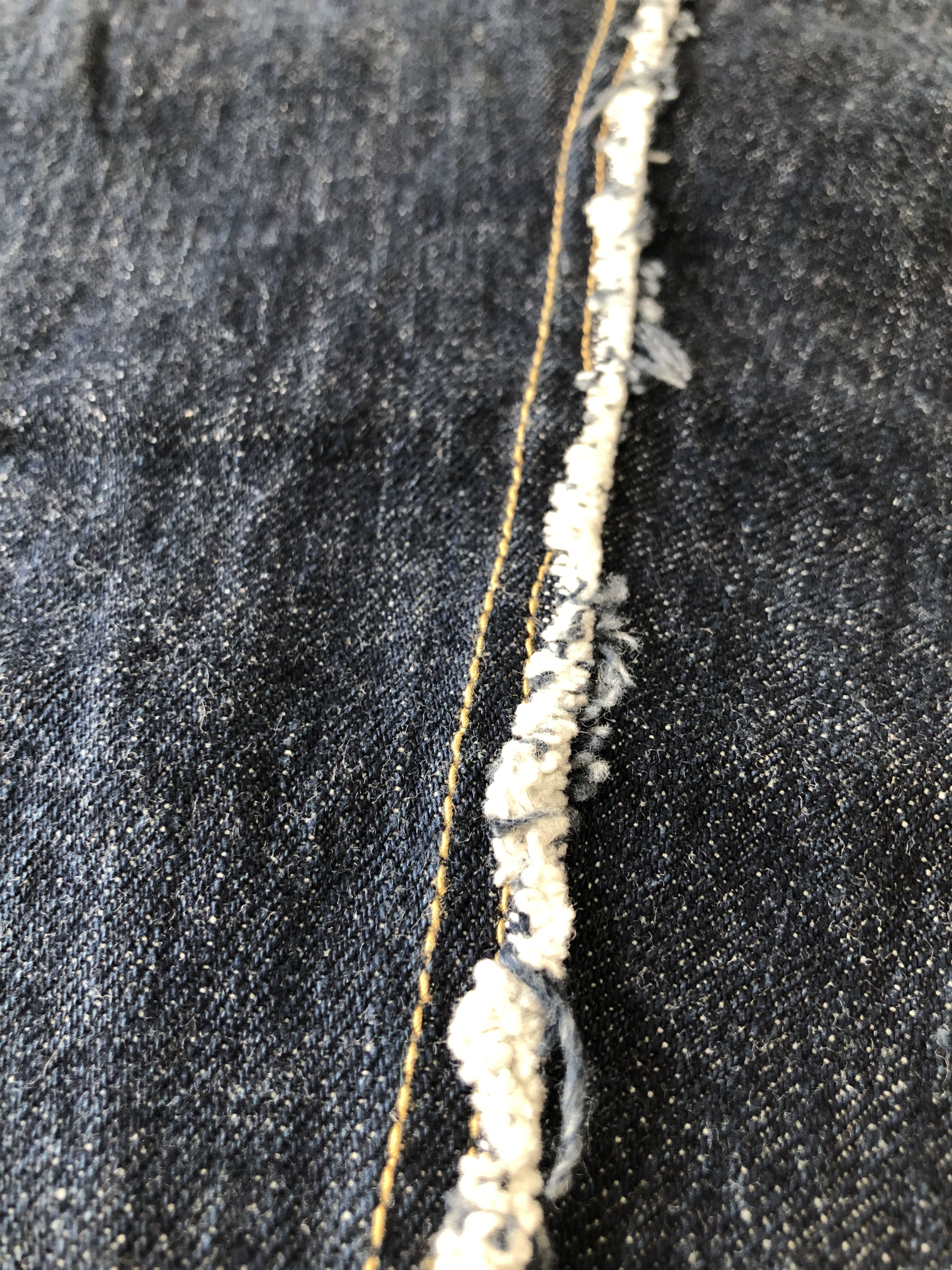 Japanese Brand CANDY STRIPPER SASHIKO BORO RIPPED INDIGO JEANS Size US 31 - 8 Thumbnail