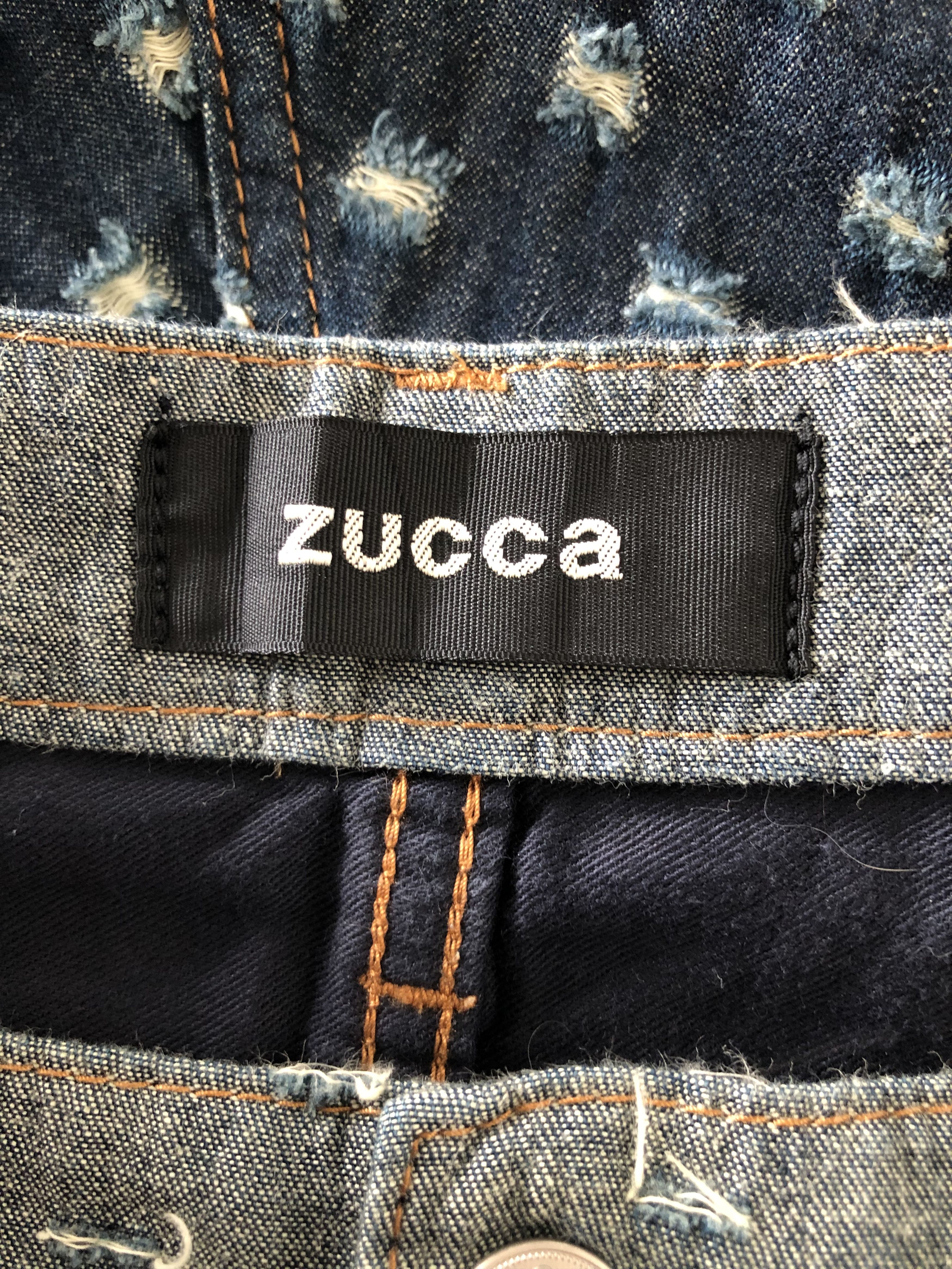 CABANE de ZUCCa RARE🔥ZUCCA MIYAKE STUDIO BORO MONOGRAM RIPPED HIGH RISE Size US 29 - 15 Thumbnail