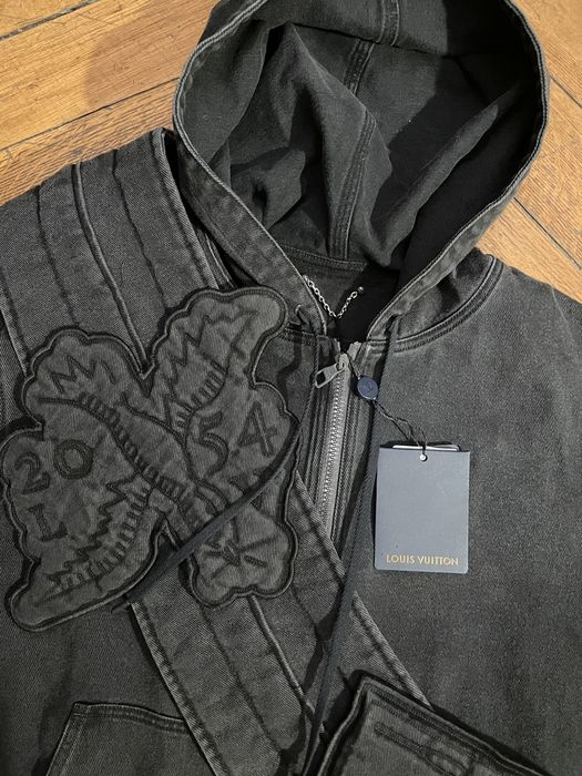 Louis Vuitton Louis Vuitton Zip through denim hoodie jacket Grailed