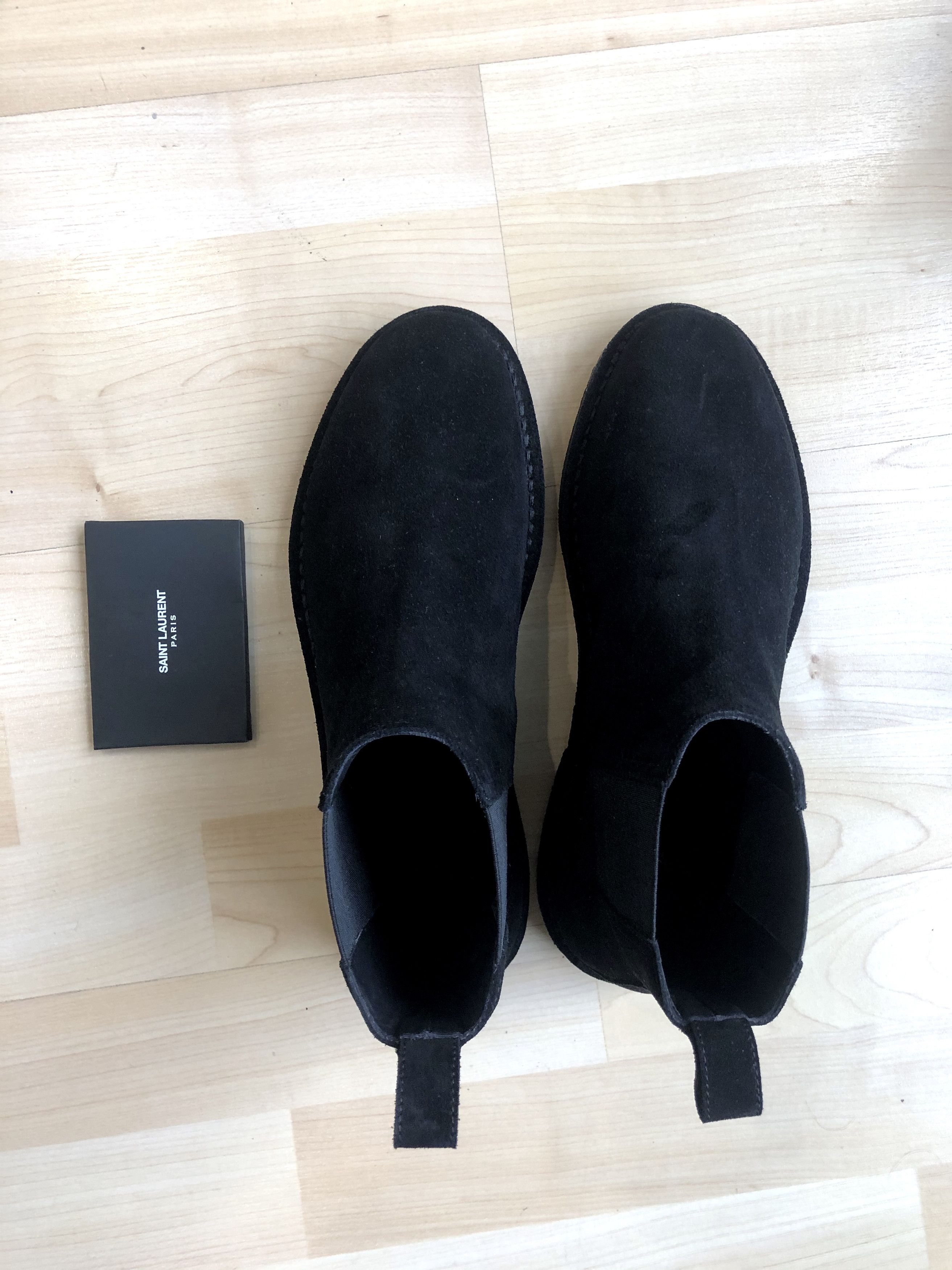 Saint Laurent Paris Oran Chelsea Boots Suede Black Nero Size US 8 / EU 41 - 2 Thumbnail