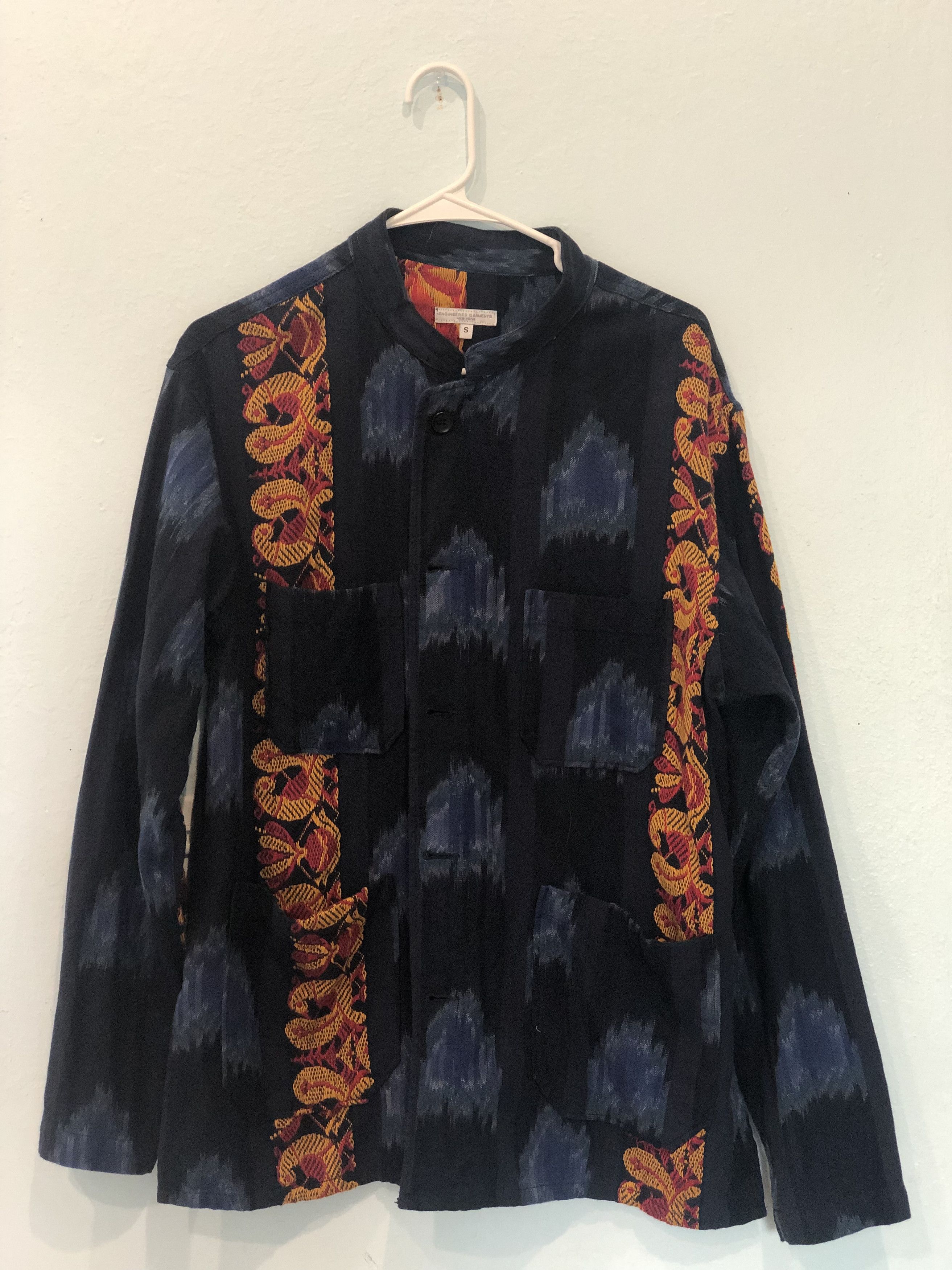 Engineered Garments × Nepenthes Dayton Shirt in Blue Ethnic Jacquard Stripe Size US S / EU 44-46 / 1 - 4 Thumbnail