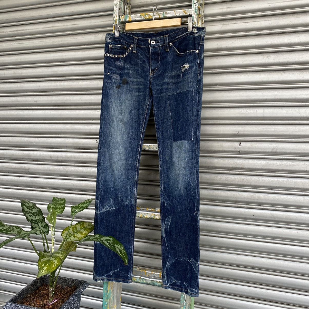 Hysteric Glamour Hysteric Glamour Patchwork Distressed Denim Blue Jeans Pants Size US 34 / EU 50 - 4 Thumbnail