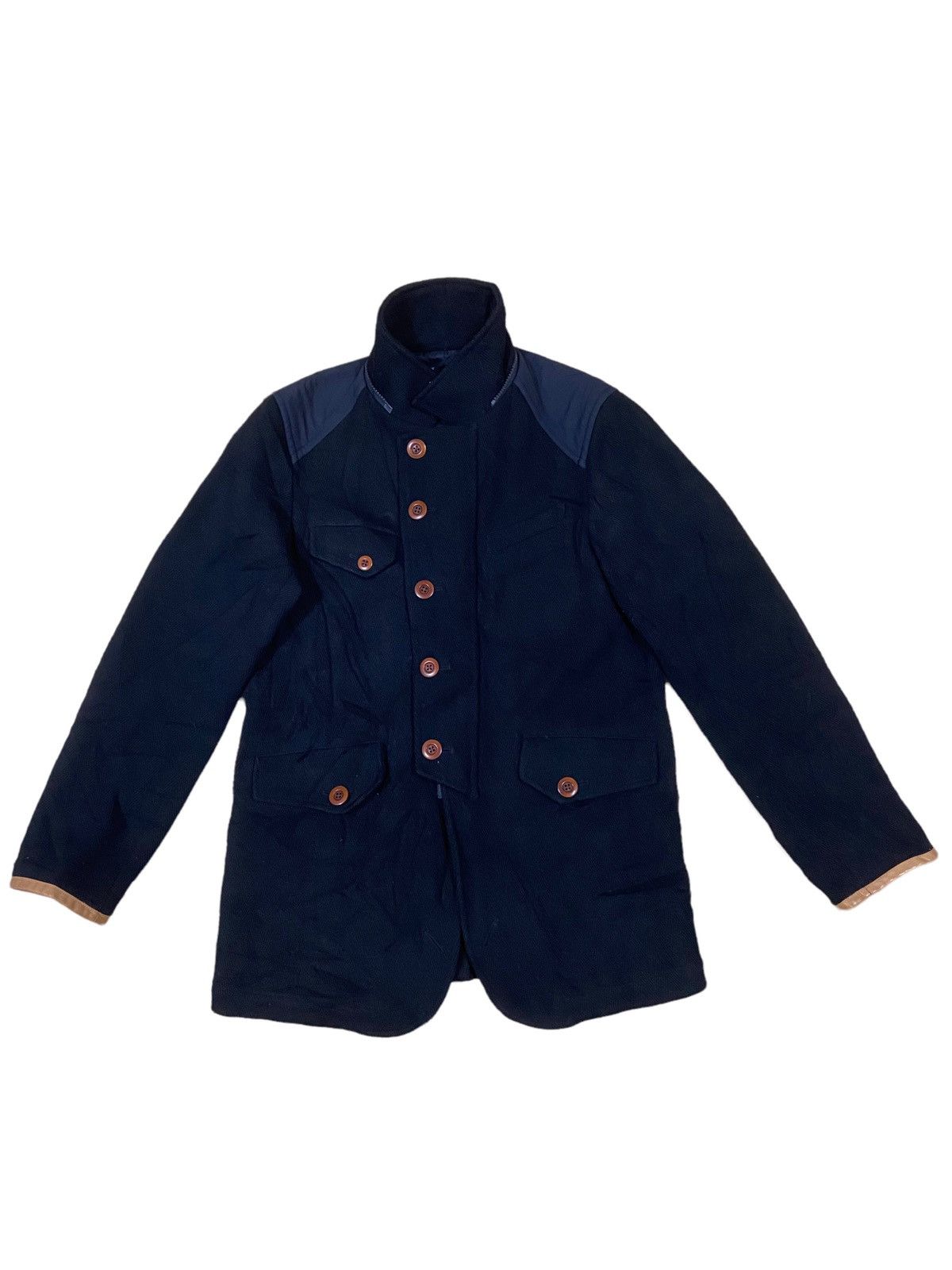 Ma+ ARCHIVE🔥SAMPLE MA+ Herringbone Runway Hybrid Wool Overcoat Size US M / EU 48-50 / 2 - 2 Thumbnail