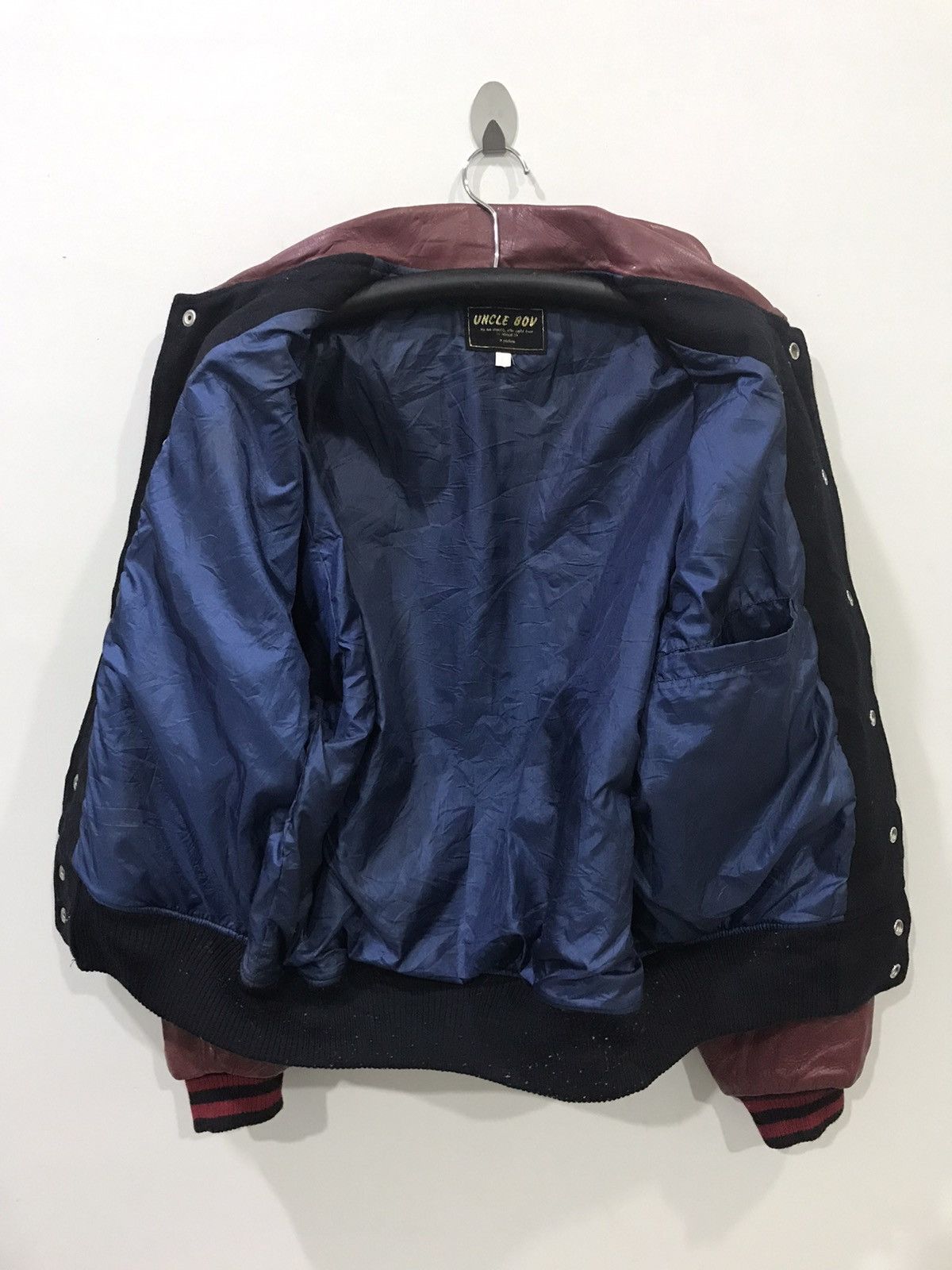 Japanese Brand Vintage UNCLE BOV Japan Leather DKB Sleeve Varsity Jacket Size US L / EU 52-54 / 3 - 16 Thumbnail