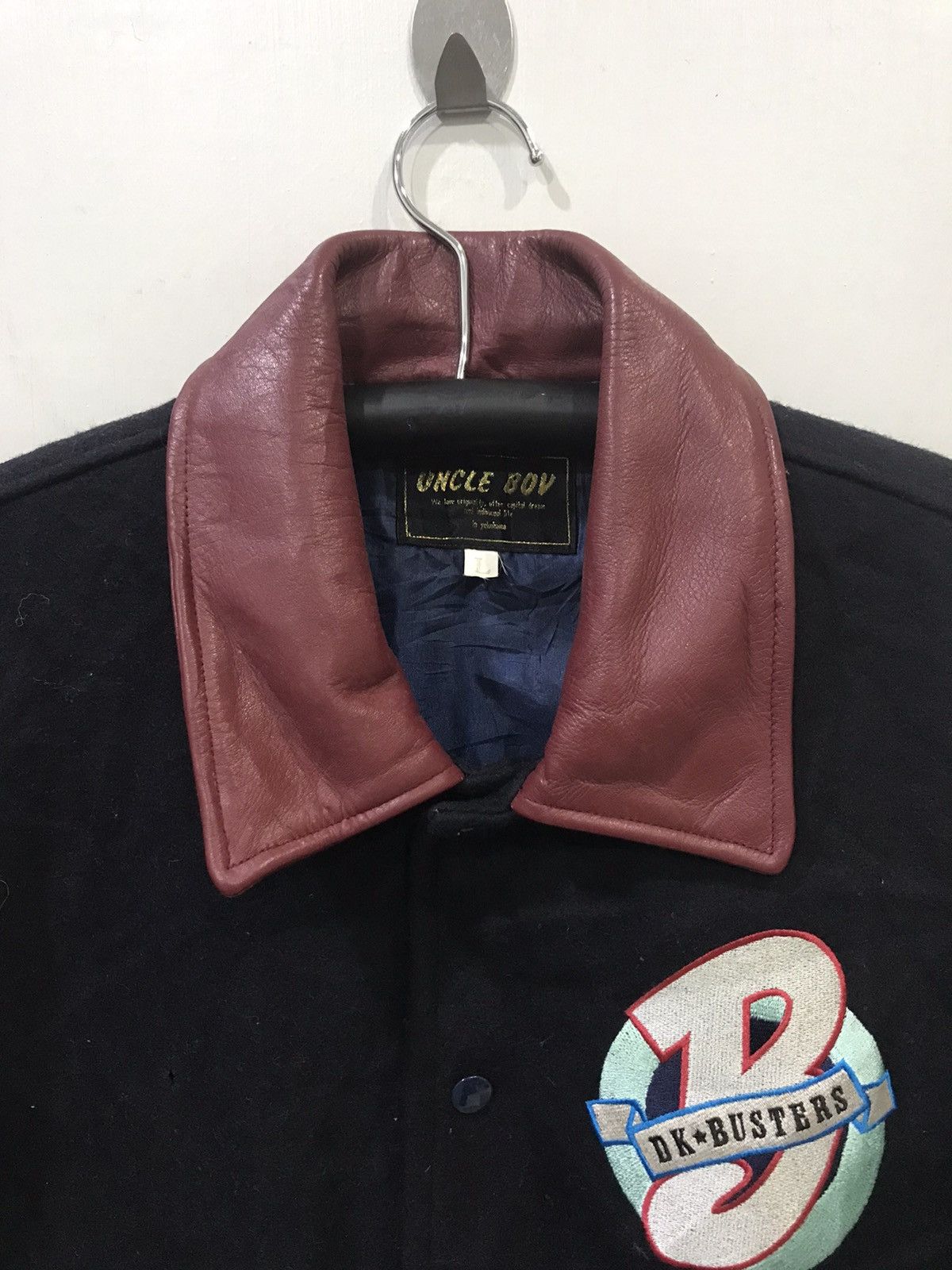 Japanese Brand Vintage UNCLE BOV Japan Leather DKB Sleeve Varsity Jacket Size US L / EU 52-54 / 3 - 3 Thumbnail