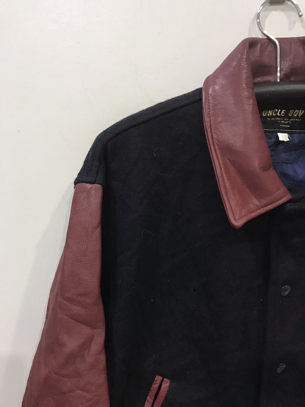 Japanese Brand Vintage UNCLE BOV Japan Leather DKB Sleeve Varsity Jacket Size US L / EU 52-54 / 3 - 5 Thumbnail