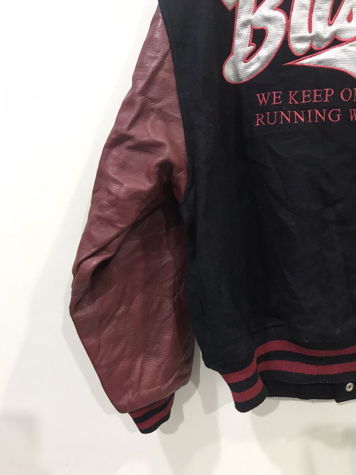Japanese Brand Vintage UNCLE BOV Japan Leather DKB Sleeve Varsity Jacket Size US L / EU 52-54 / 3 - 15 Thumbnail