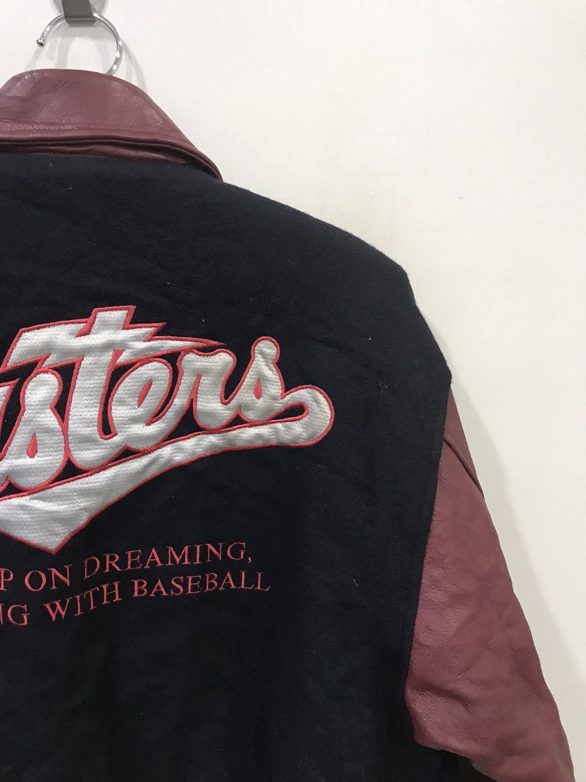 Japanese Brand Vintage UNCLE BOV Japan Leather DKB Sleeve Varsity Jacket Size US L / EU 52-54 / 3 - 12 Thumbnail
