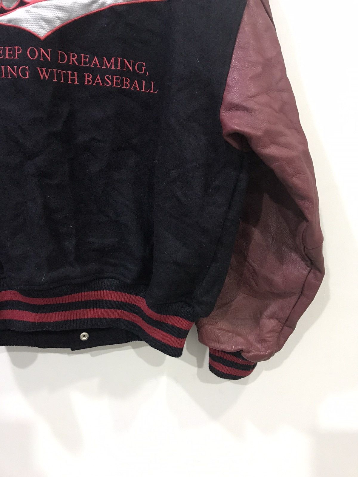 Japanese Brand Vintage UNCLE BOV Japan Leather DKB Sleeve Varsity Jacket Size US L / EU 52-54 / 3 - 14 Thumbnail