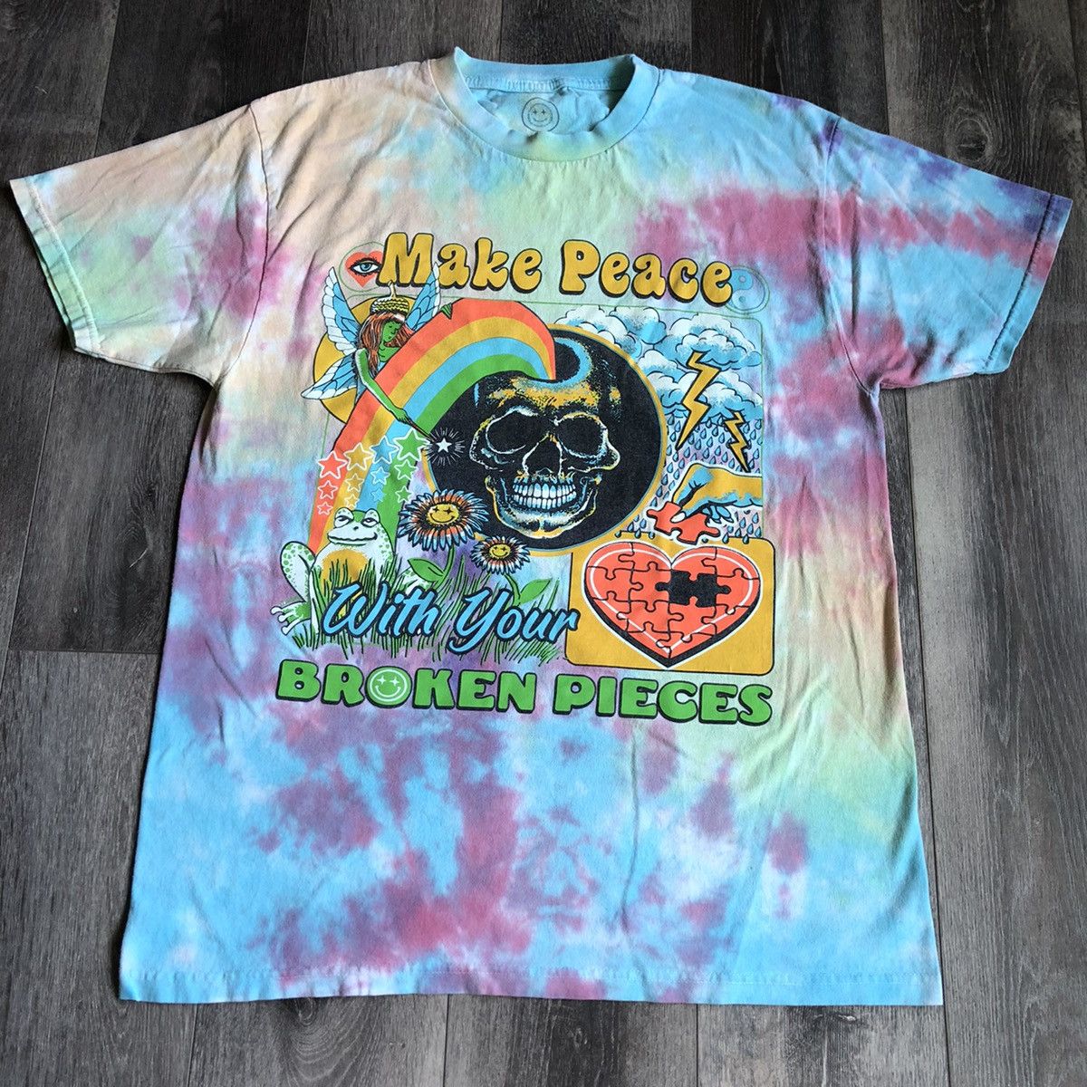 Vintage Vintage Boss Dog Art Dept Make Peace With Broken Pieces Tee