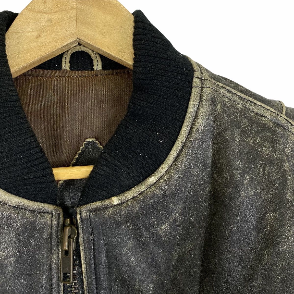 Vintage × YELLOW CORN Vintage YELLOW CORN Racing Team Leather Jacket Bomber Size US L / EU 52-54 / 3 - 8 Thumbnail