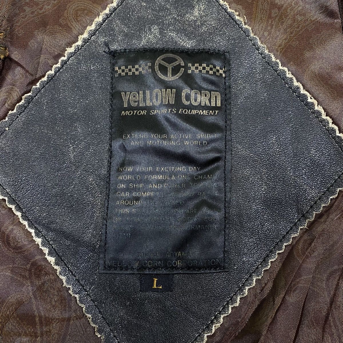 Vintage × YELLOW CORN Vintage YELLOW CORN Racing Team Leather Jacket Bomber Size US L / EU 52-54 / 3 - 11 Thumbnail
