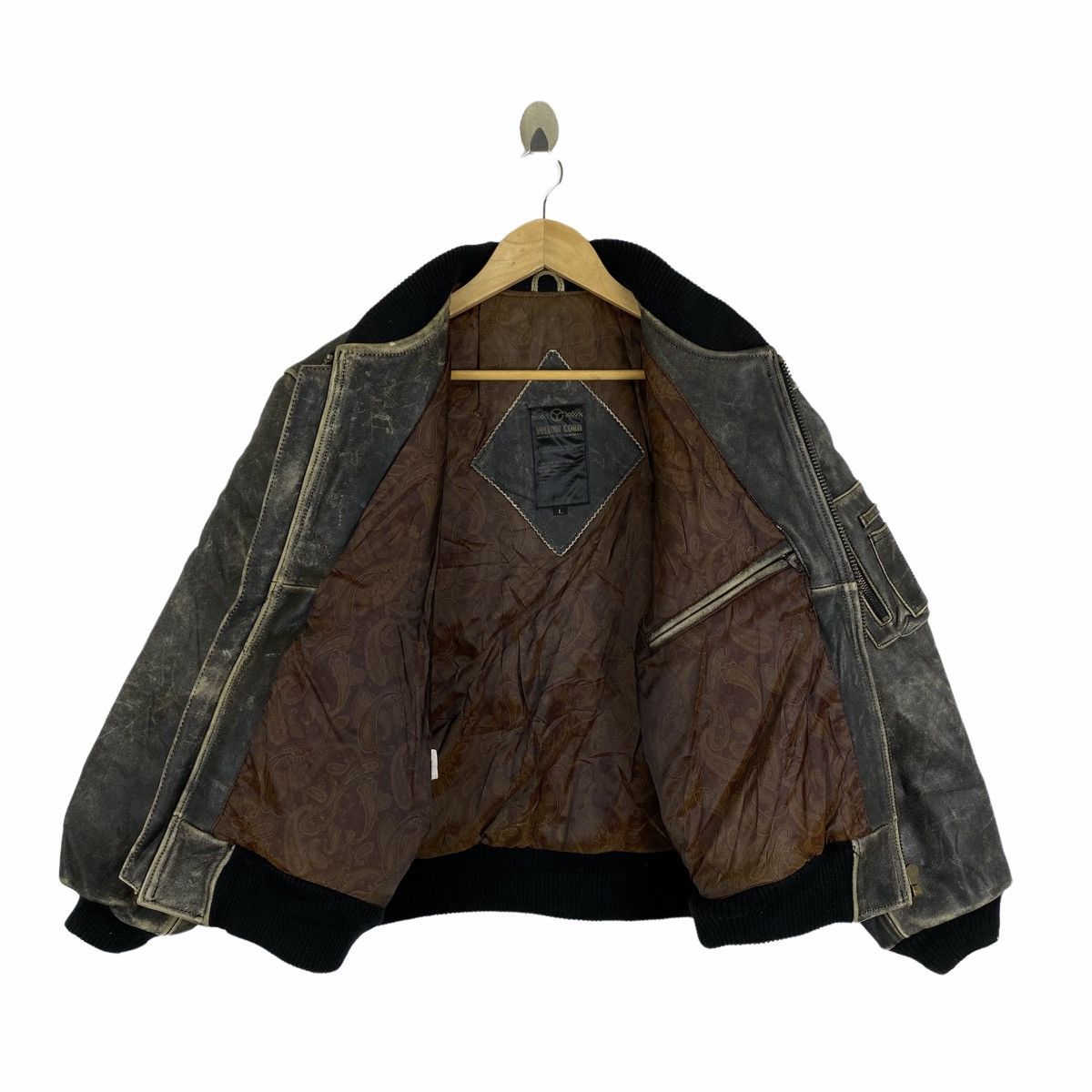 Vintage × YELLOW CORN Vintage YELLOW CORN Racing Team Leather Jacket Bomber Size US L / EU 52-54 / 3 - 3 Thumbnail