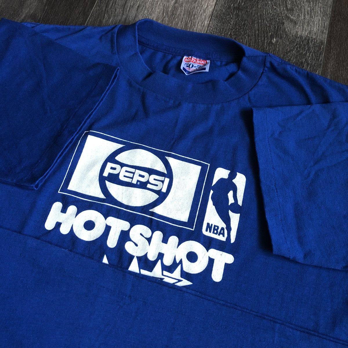 Pepsi Vintage 1980s NBA Pepsicola Hotshot Basketball Logo T Shirt Size US XL / EU 56 / 4 - 5 Thumbnail