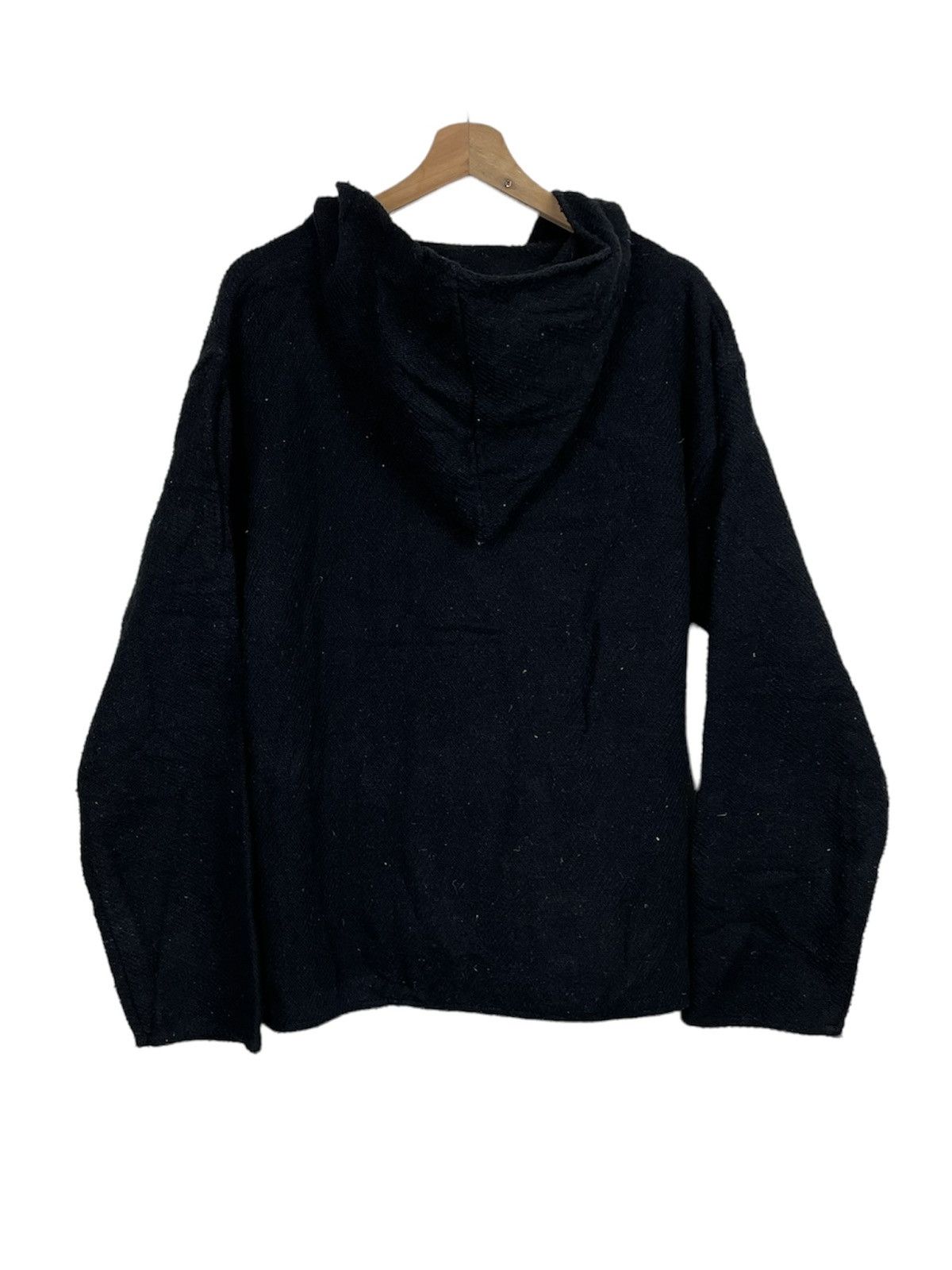 Mexicana × Native × Vintage Vintage 90s Baja Rug Mexican Hoodie Black Molina Size US L / EU 52-54 / 3 - 2 Thumbnail