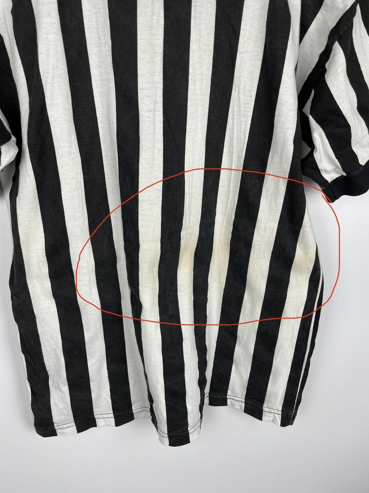 Band Tees × Vintage Vintage 90s The Rolling Stones Europe Tour Striped Band Tee Size US M / EU 48-50 / 2 - 8 Thumbnail