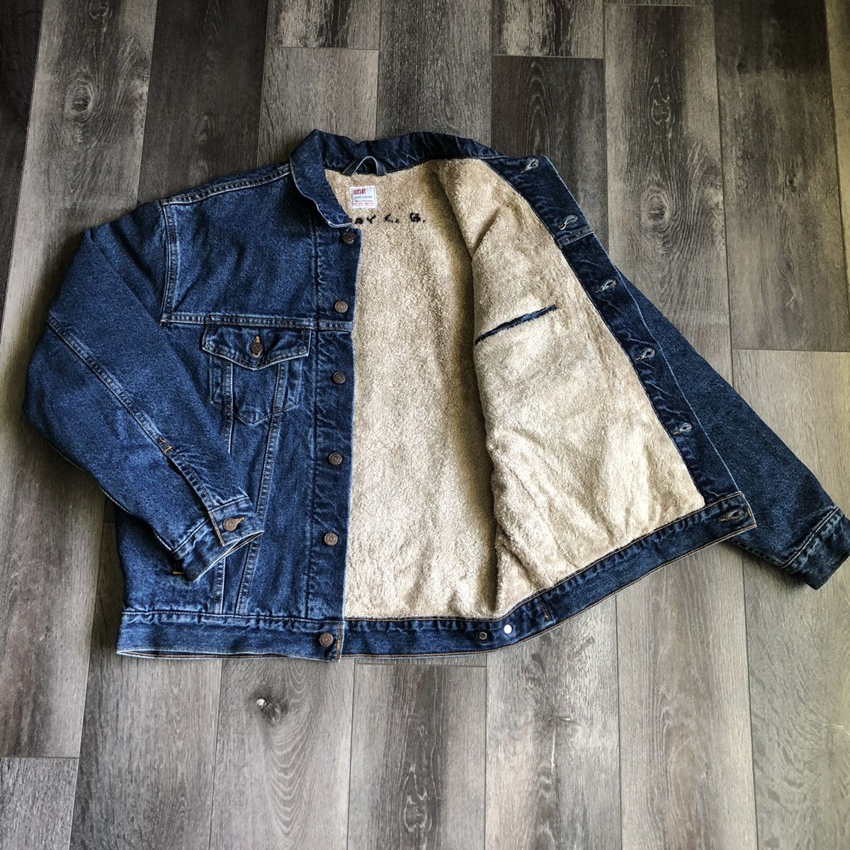 Levi's Vintage 90s Levis Dry Goods Sherpa Lined Trucker Jean Jacket Size US XL / EU 56 / 4 - 1 Thumbnail
