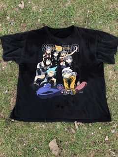 Vintage Y2K Soul Eater Graphic T-Shirt Black Japanese Anime Mens M